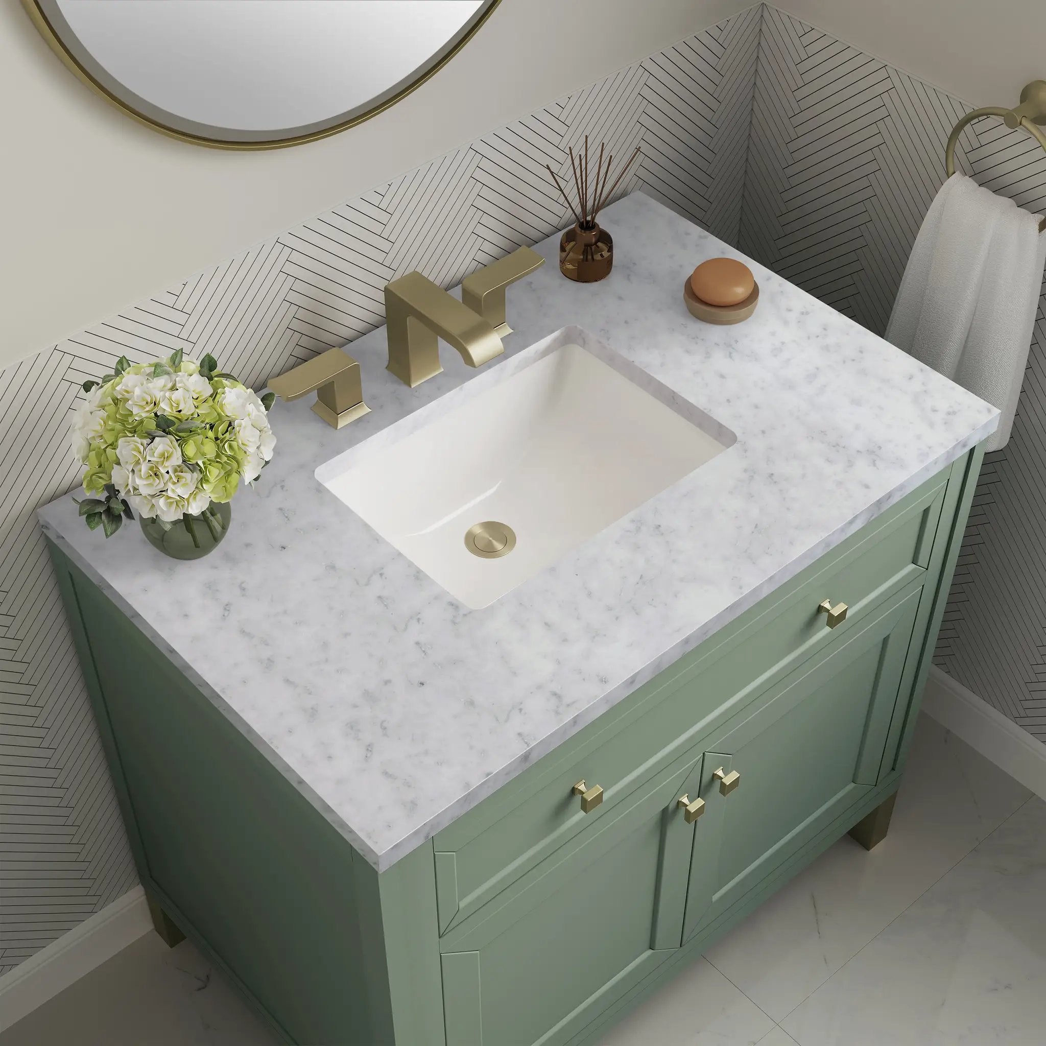 smokey celadon vanity