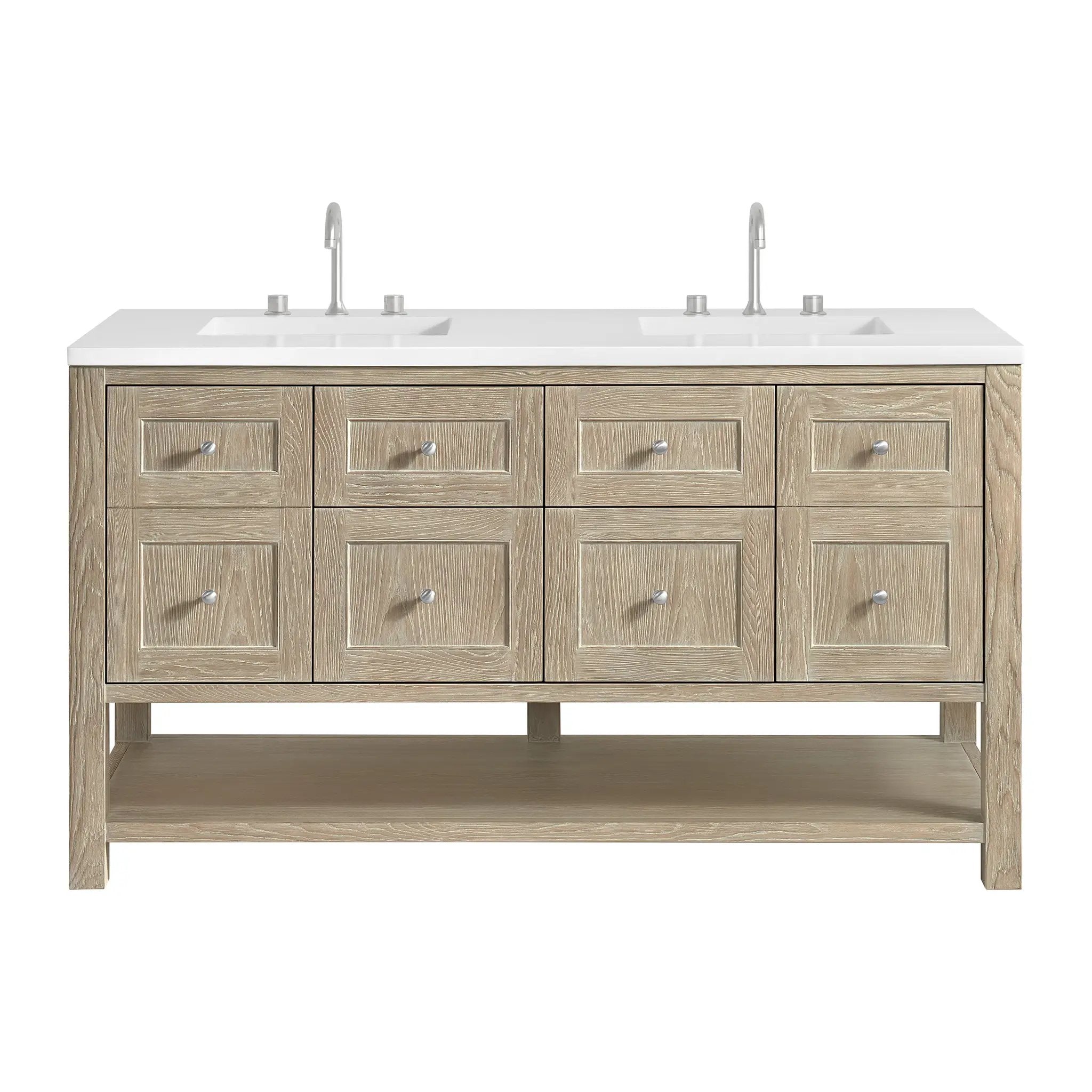 James Martin Breckenridge 60" Double Vanity Set - Whitewashed Oak by James Martin Vanities