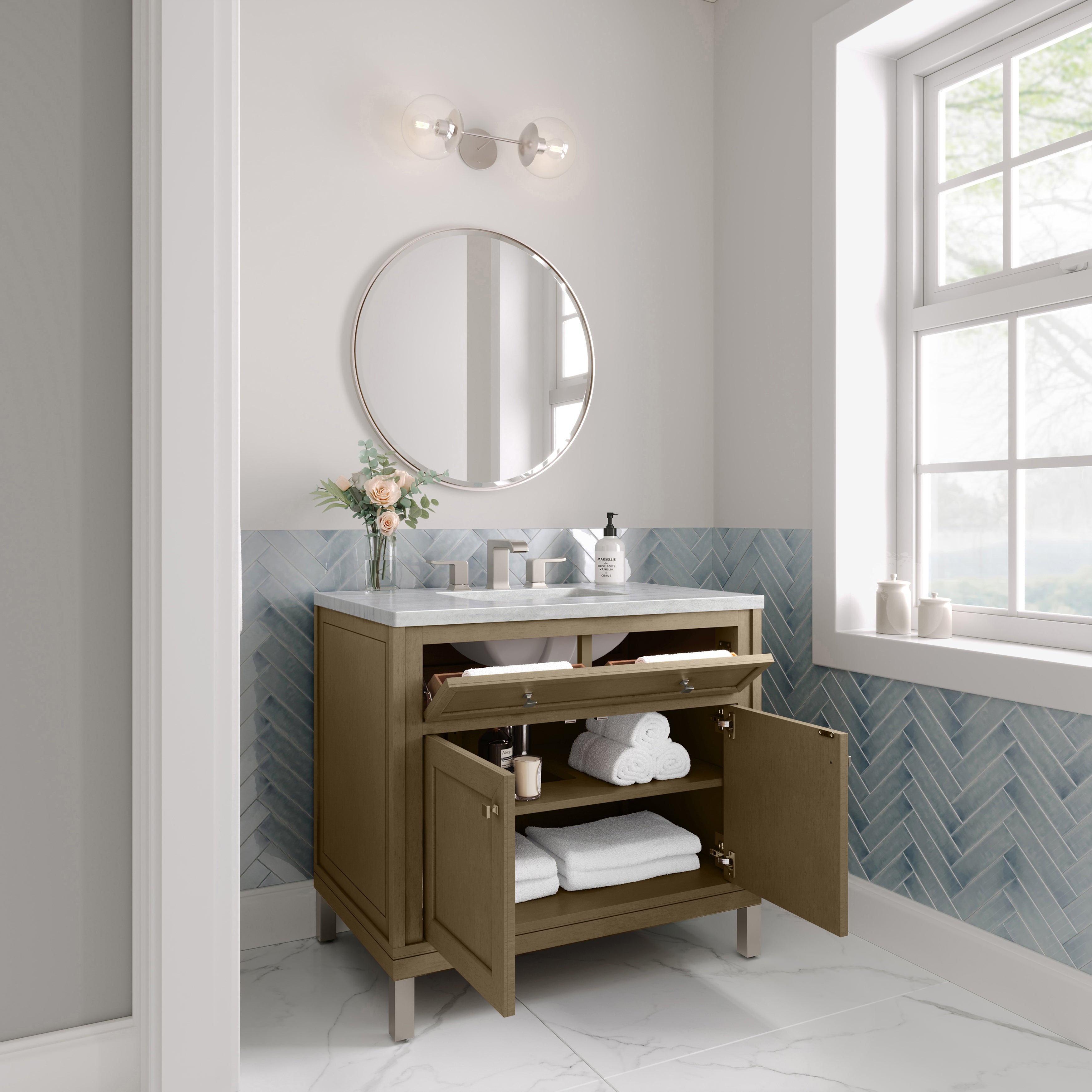 arctic fall solid surface top vanity