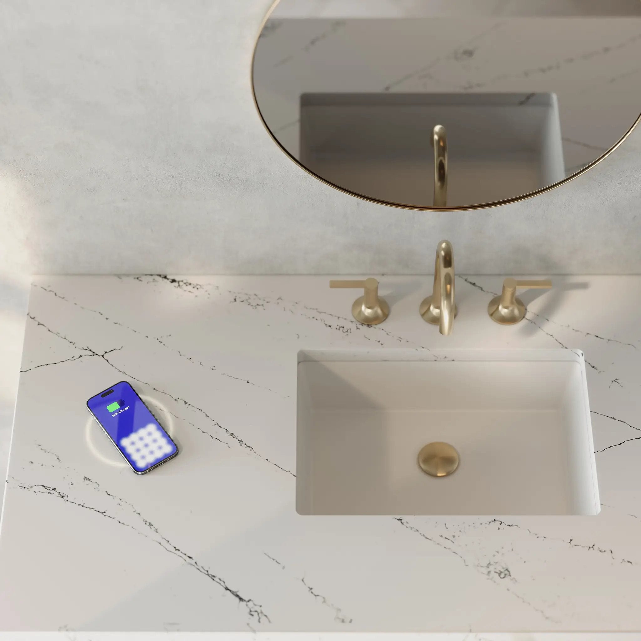 bright white vanity