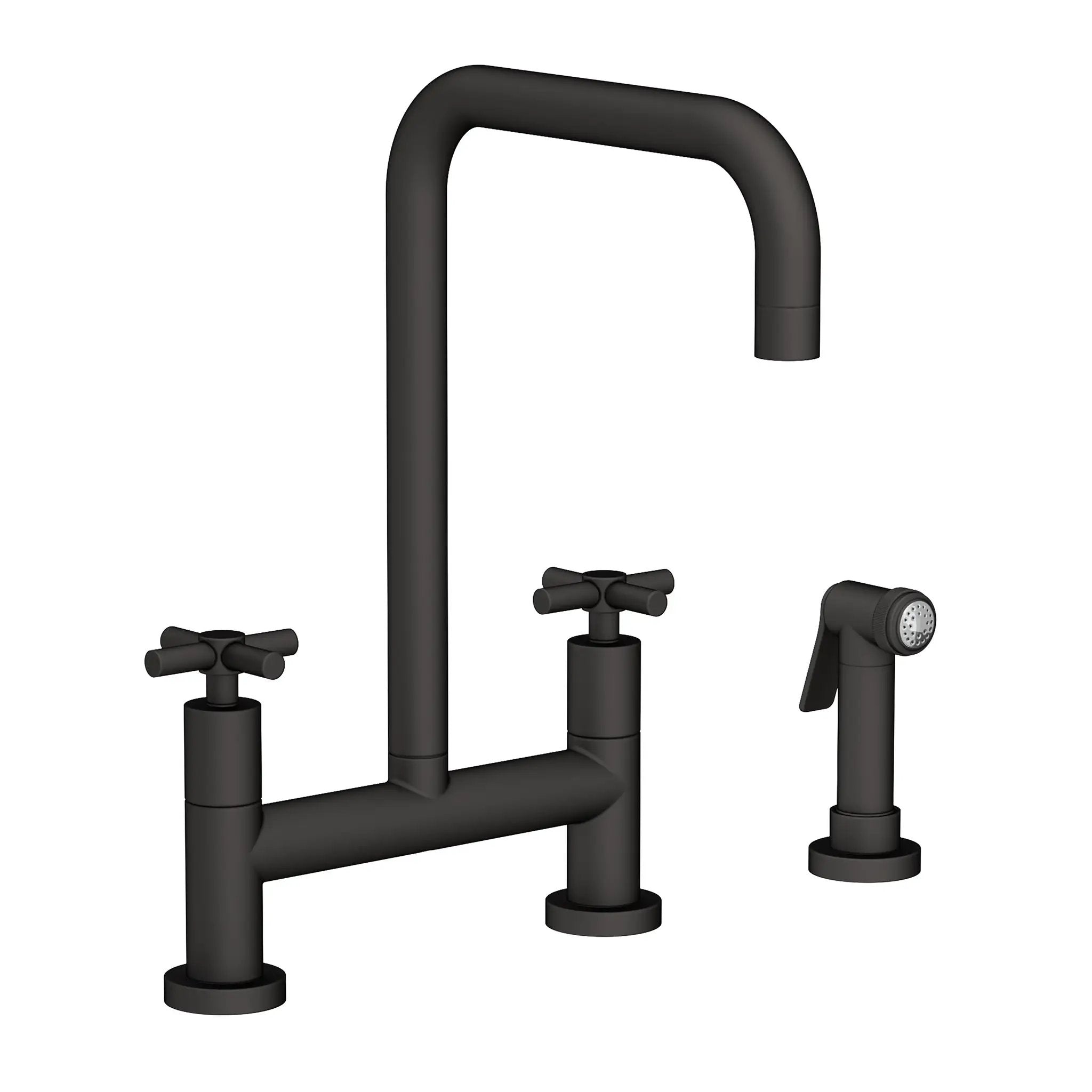 Newport Brass East Square Kitchen Bridge Faucet with Side Spray by Newport Brass
