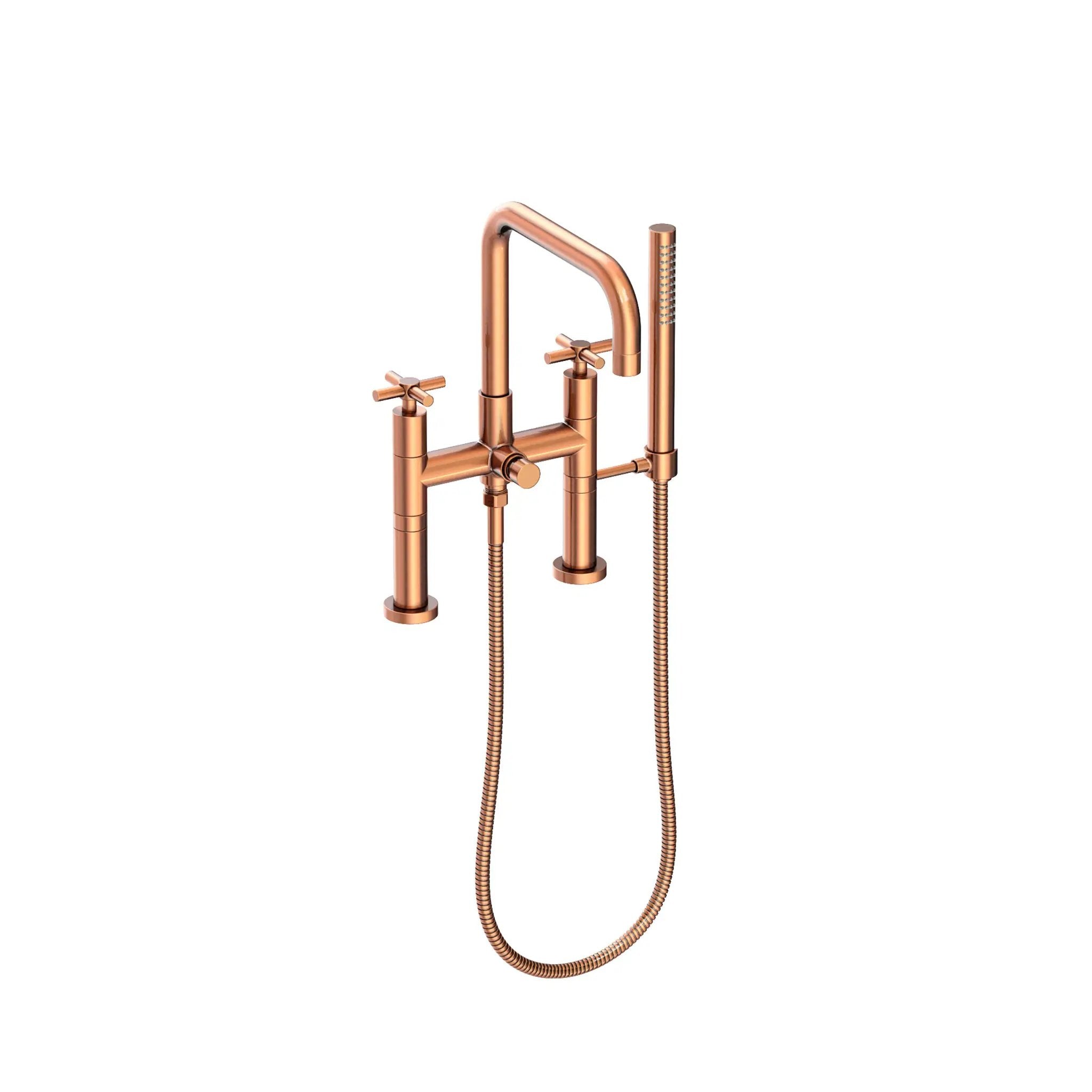 Newport Brass East Square Exposed Tub & Hand Shower Set - Deck Mount by Newport Brass