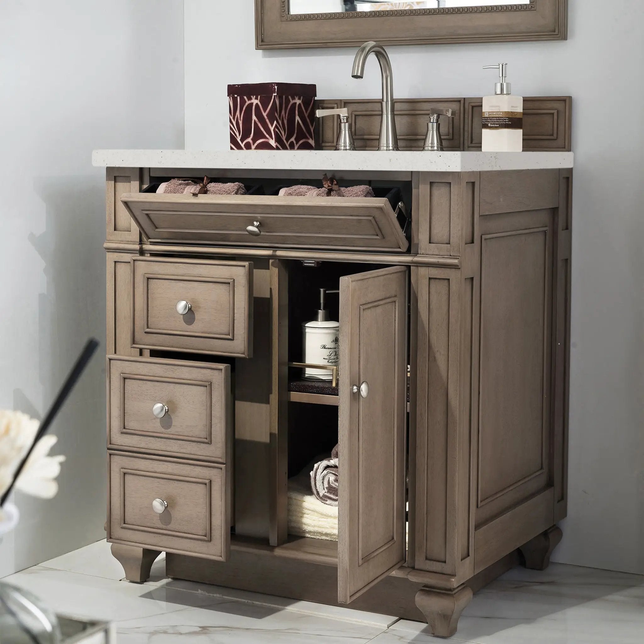 whitewashed walnut vanity