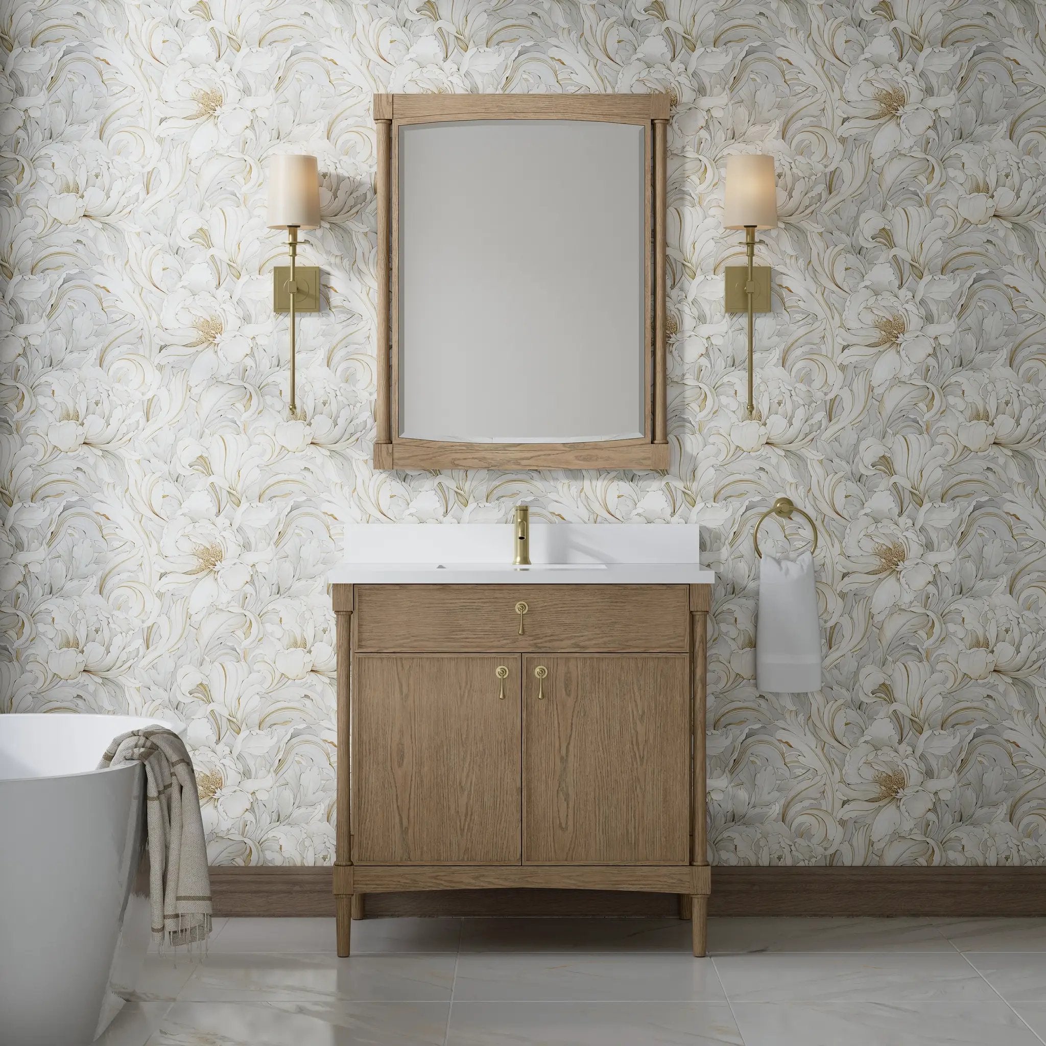 weathered oak vanity