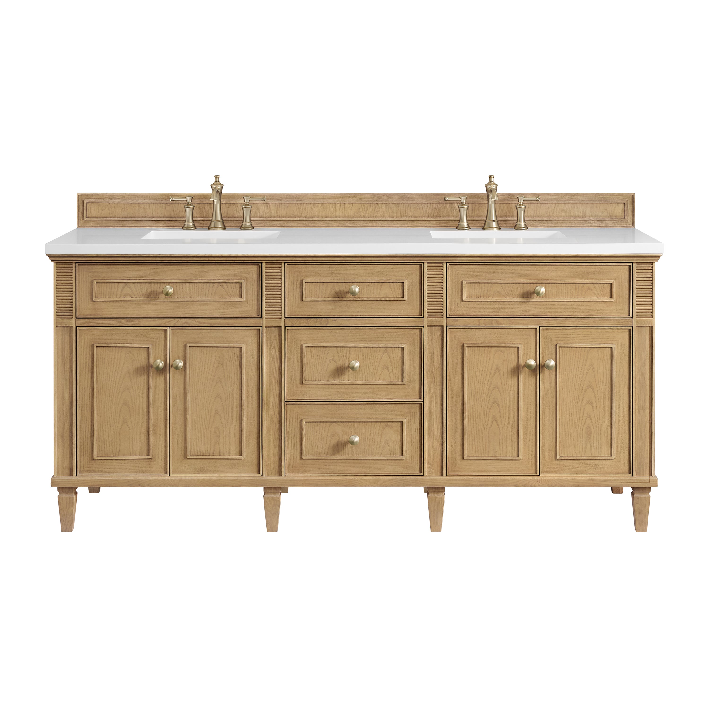 James Martin Vanities Lorelai 72" Double Vanity - Light Natural Oak