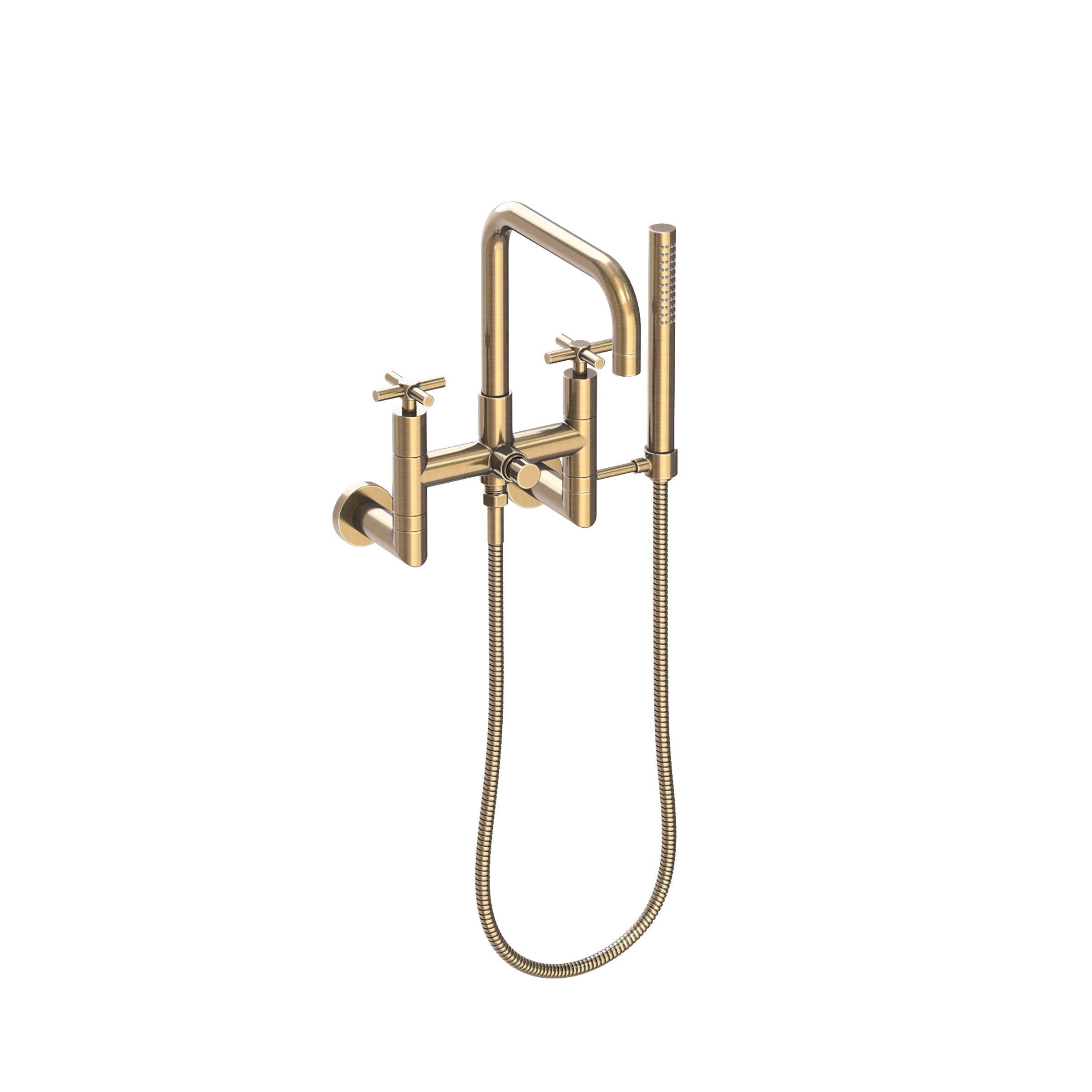 Newport Brass East Square Exposed Tub & Hand Shower Set - Wall Mount