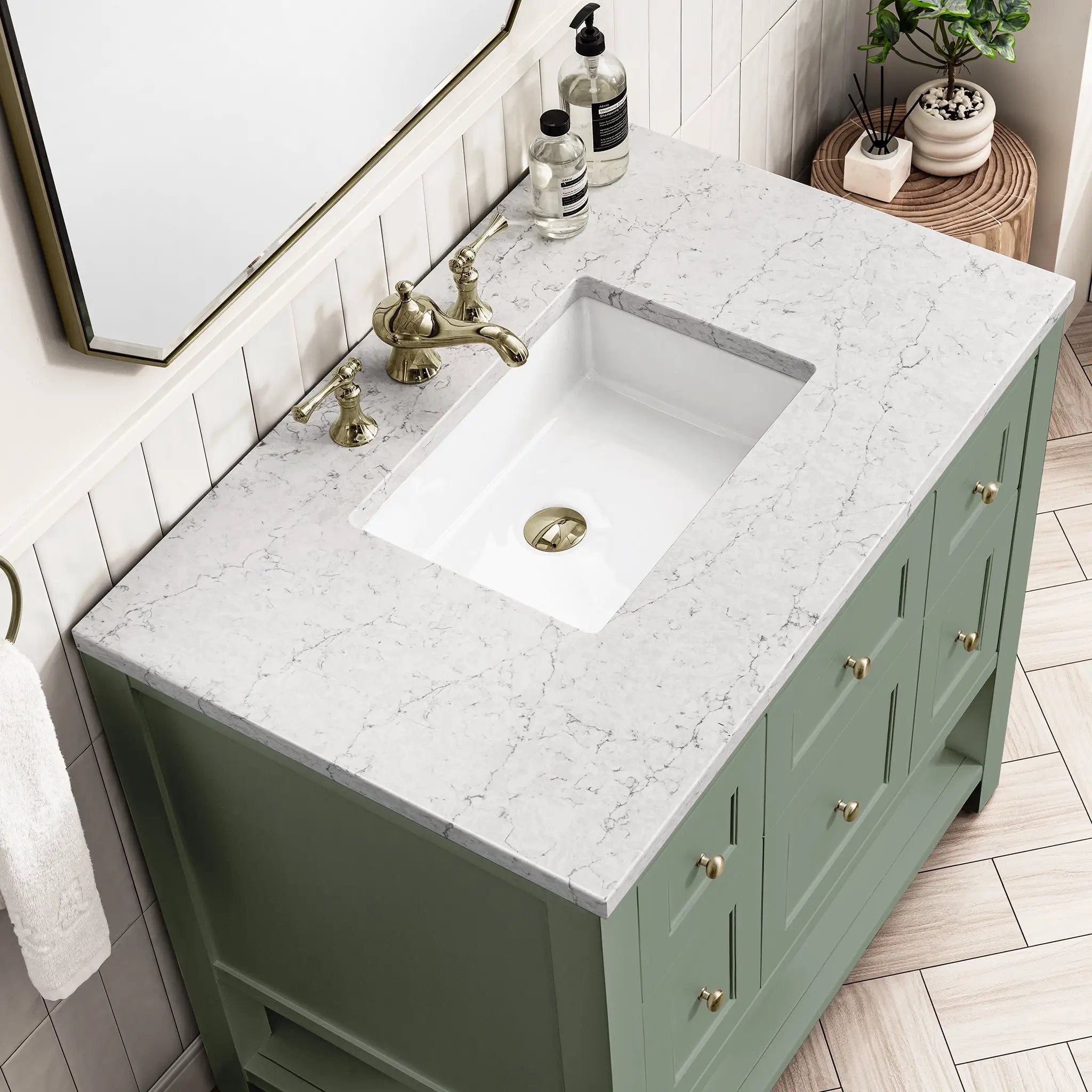 smokey celadon vanity