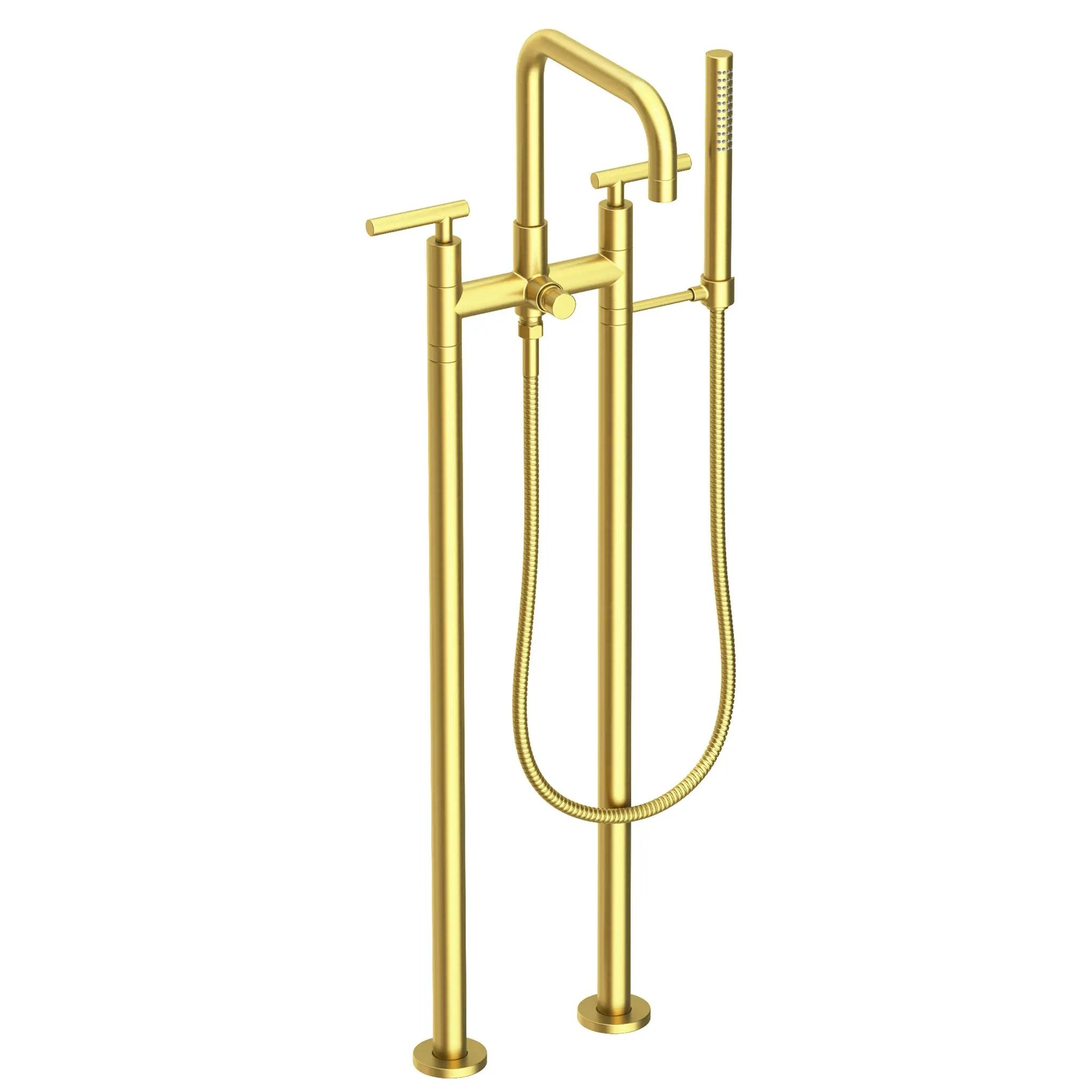 Newport Brass East Square Exposed Tub & Hand Shower Set w/Risers by Newport Brass