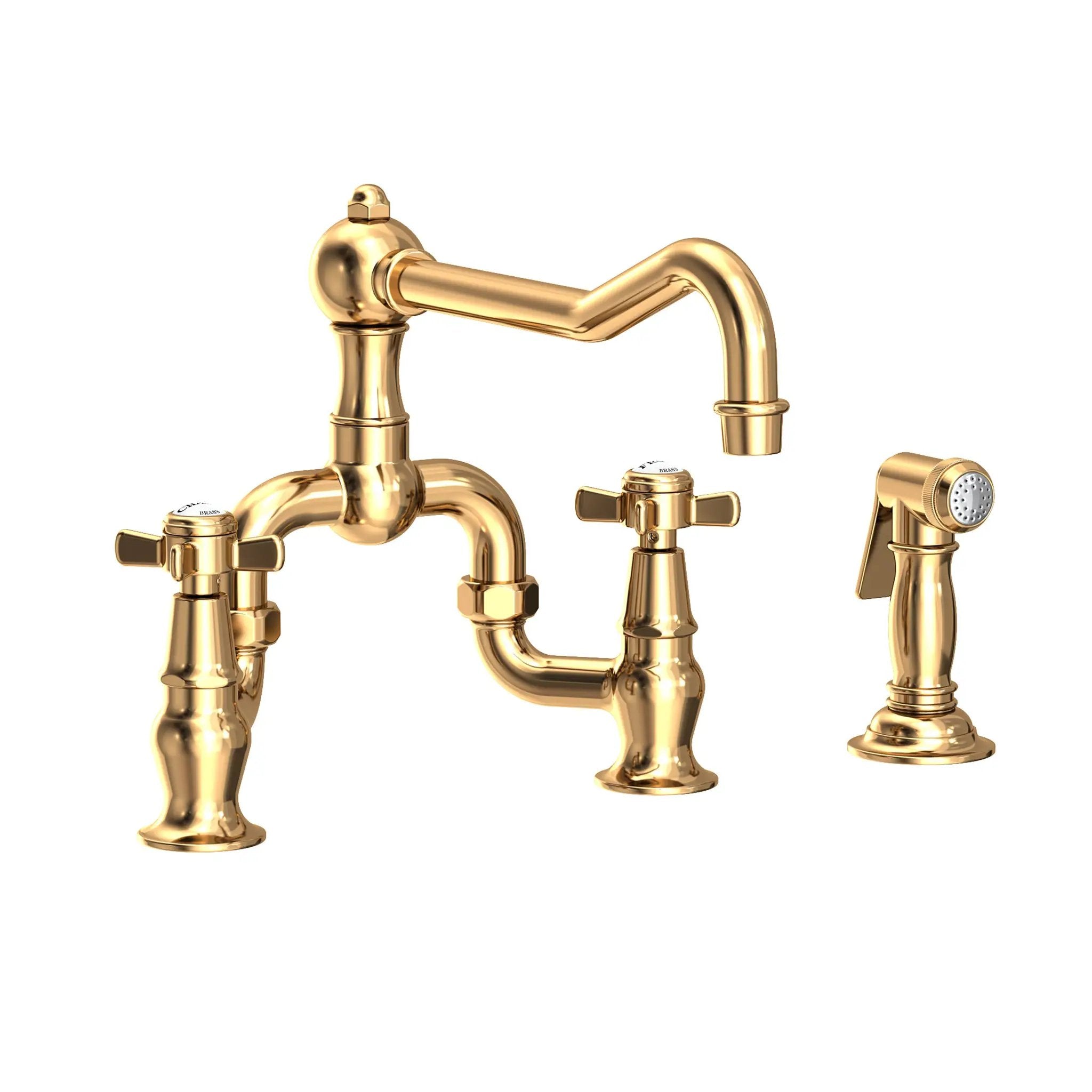 Newport Brass Fairfield Kitchen Bridge Faucet with Side Spray by Newport Brass