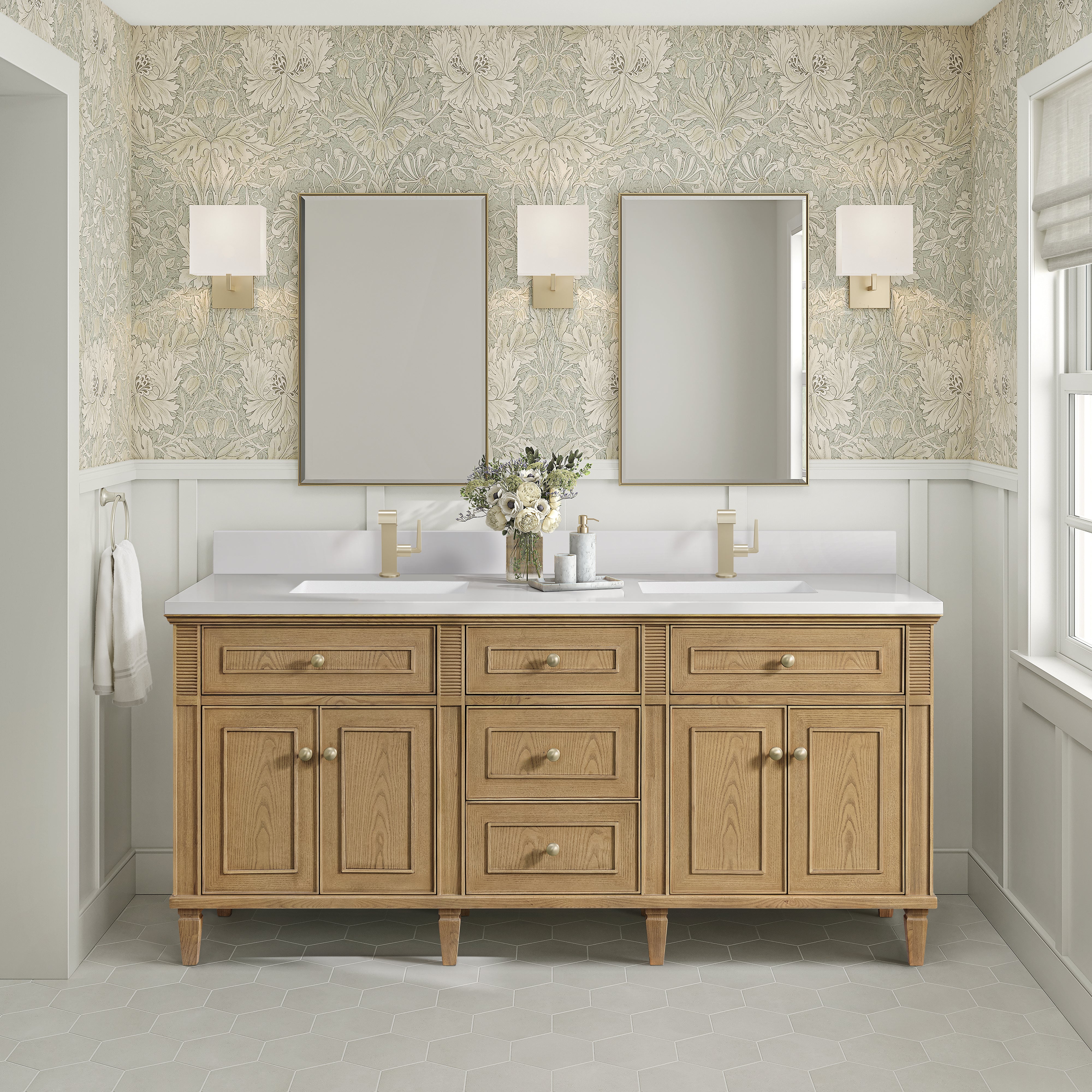 light natural oak vanity