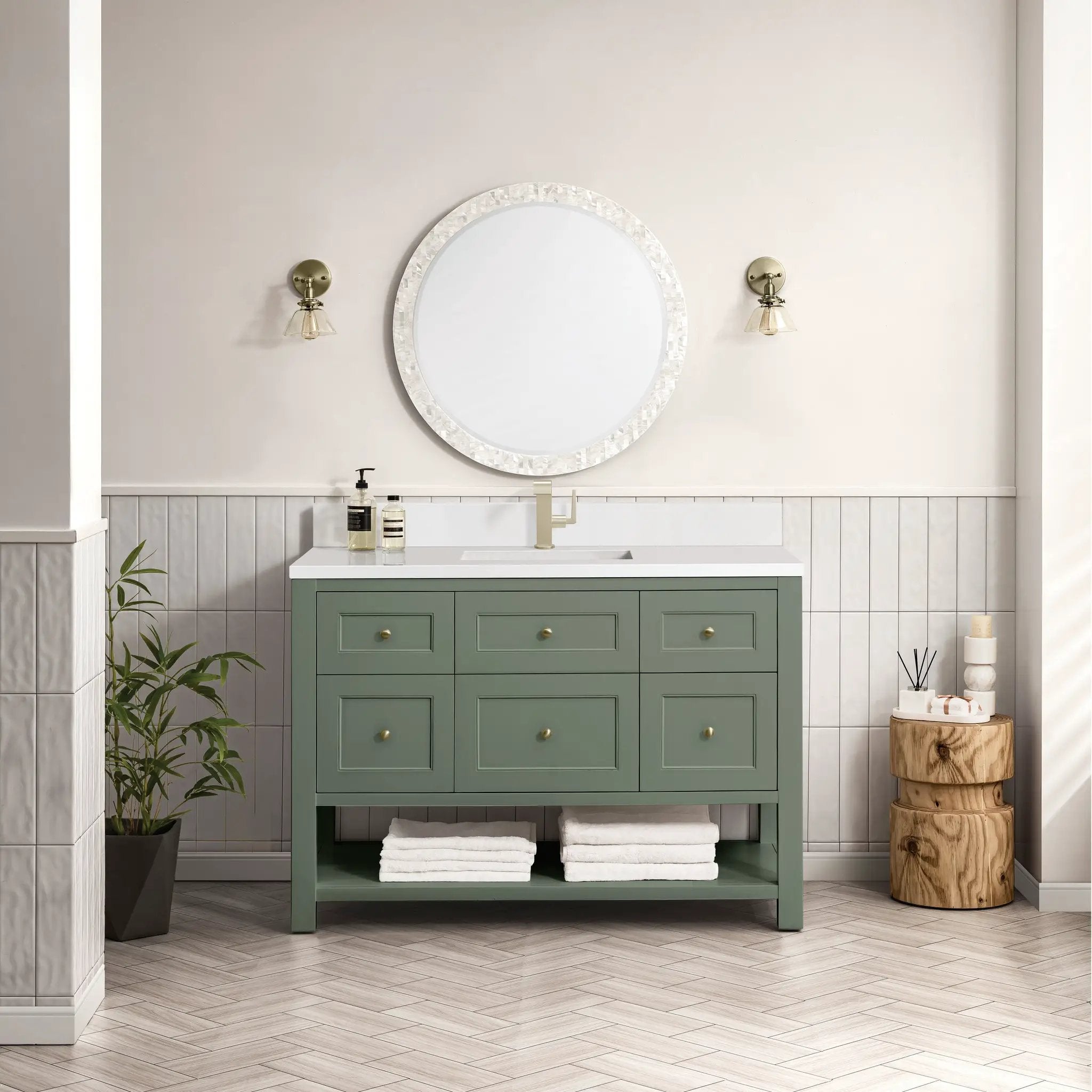 smokey celadon vanity