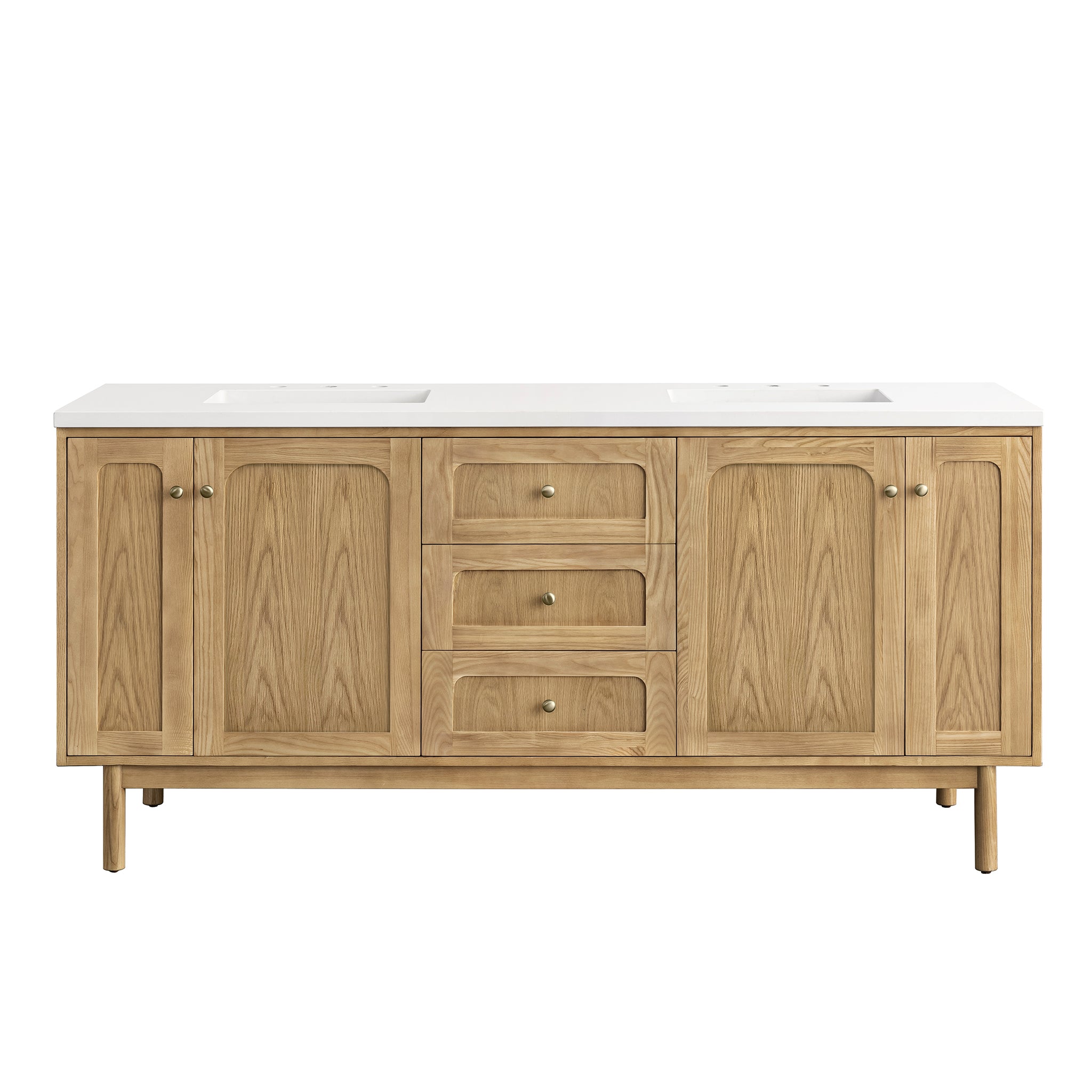James Martin Vanities Laurent 72" Double Vanity - Light Natural Oak