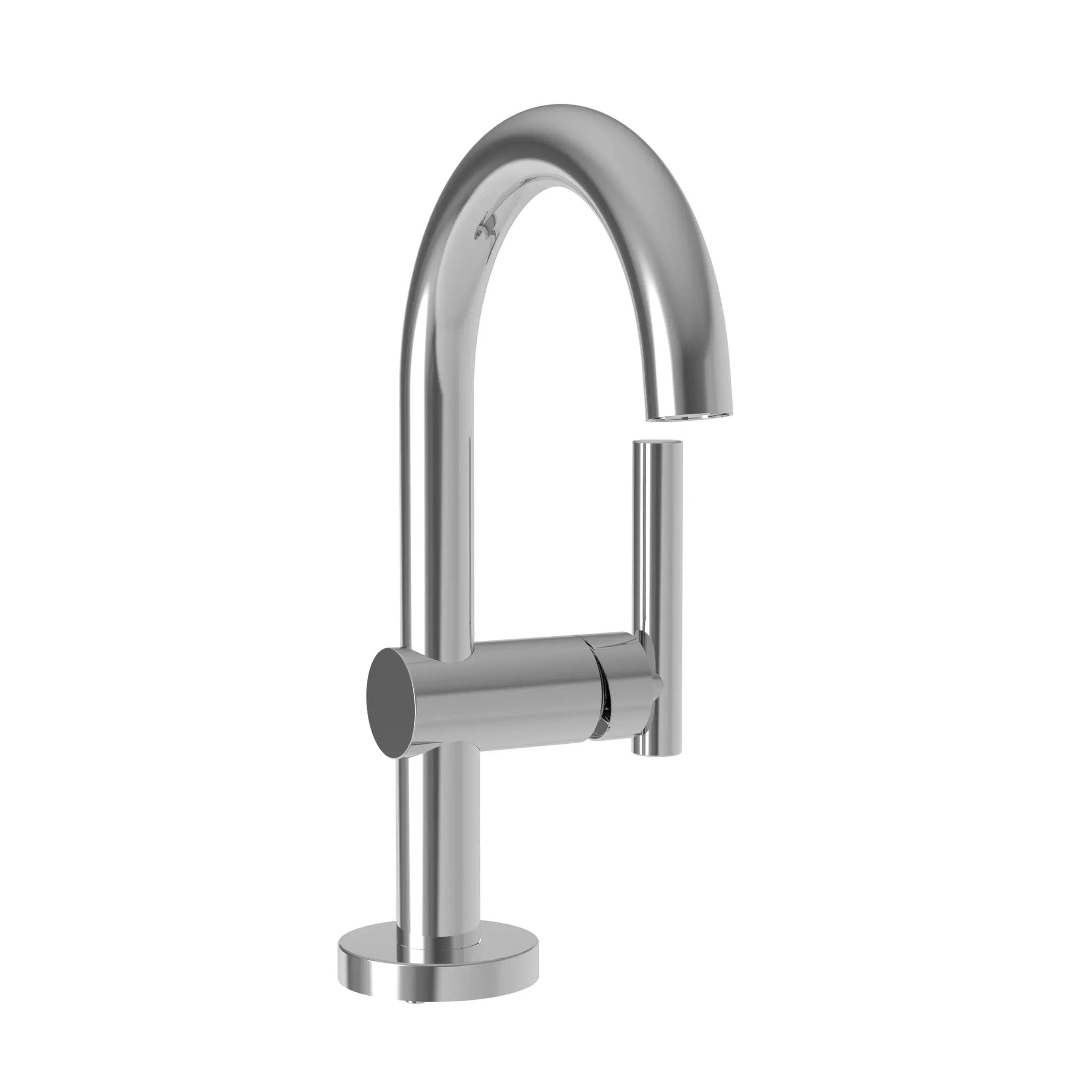 polished chrome lavatory faucet