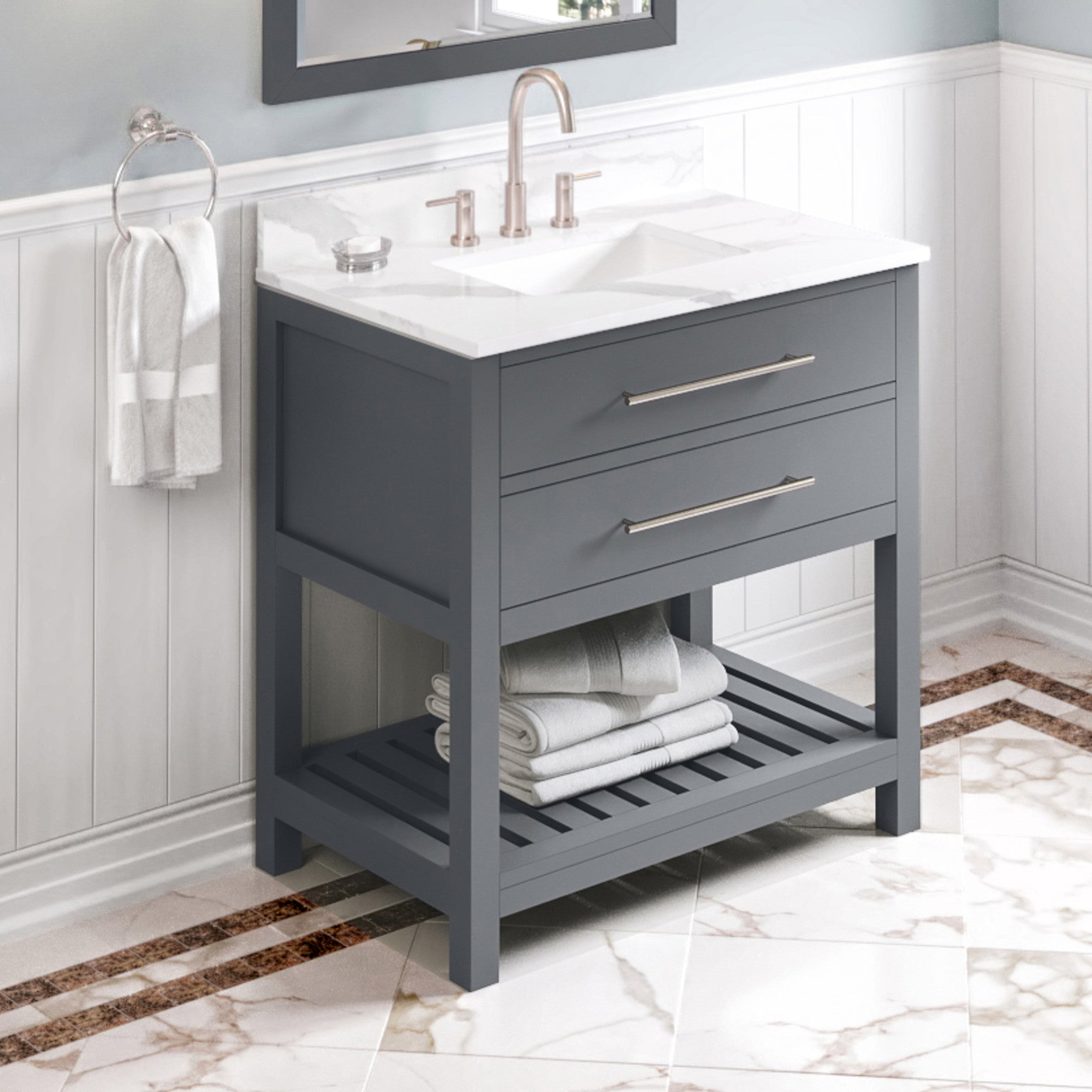 Jeffrey Alexander 36" Wavecrest Vanity Set