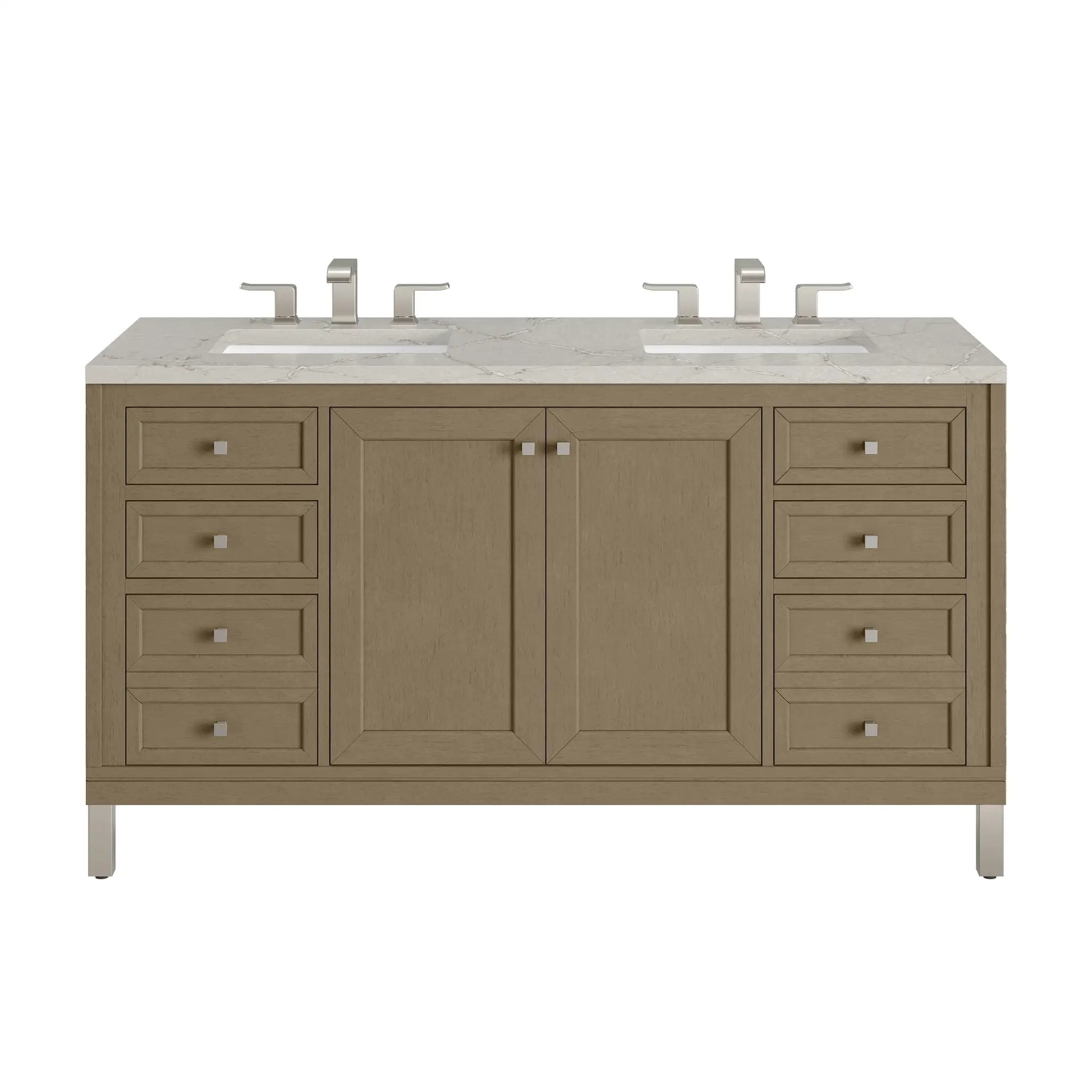 James Martin Chicago 60" Double Vanity Set - Walnut Whisper by James Martin Vanities