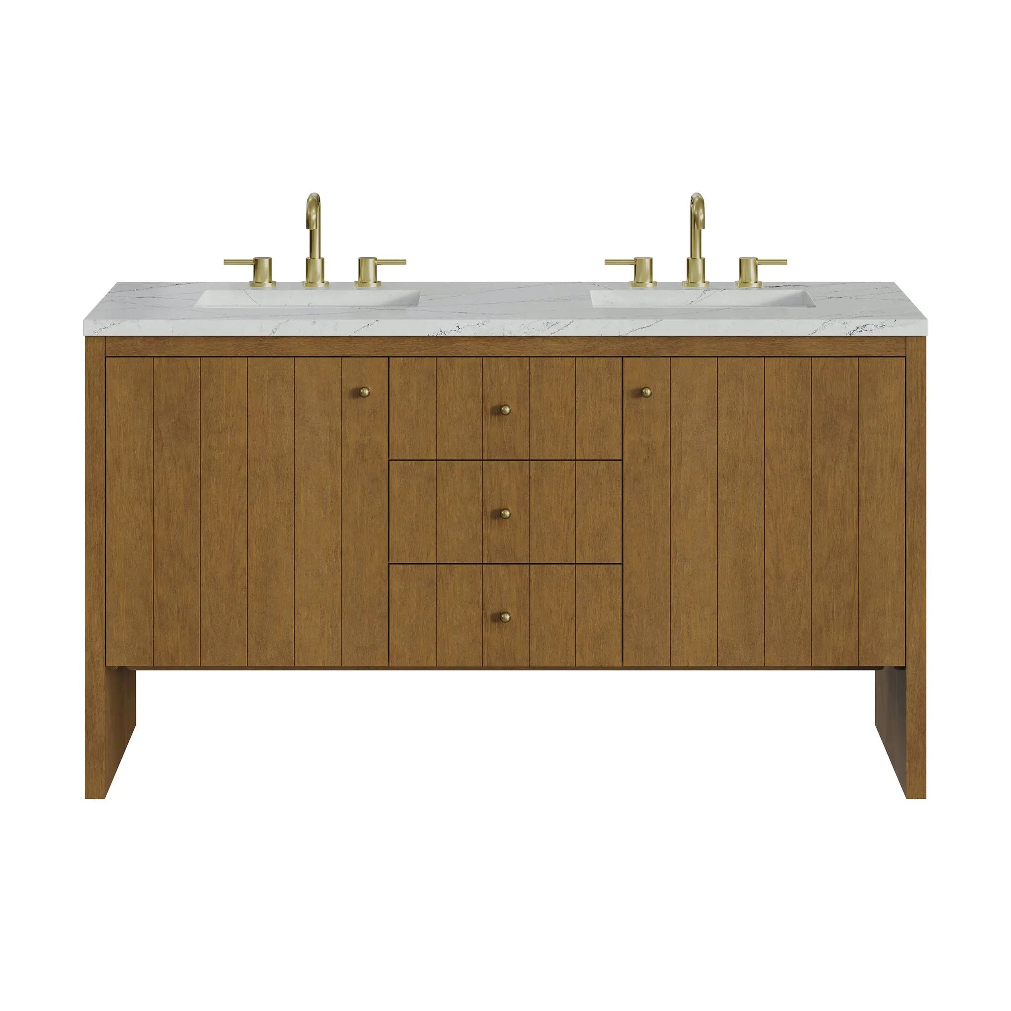 James Martin Hudson 60" Double Vanity Set - Honey Oak by James Martin Vanities