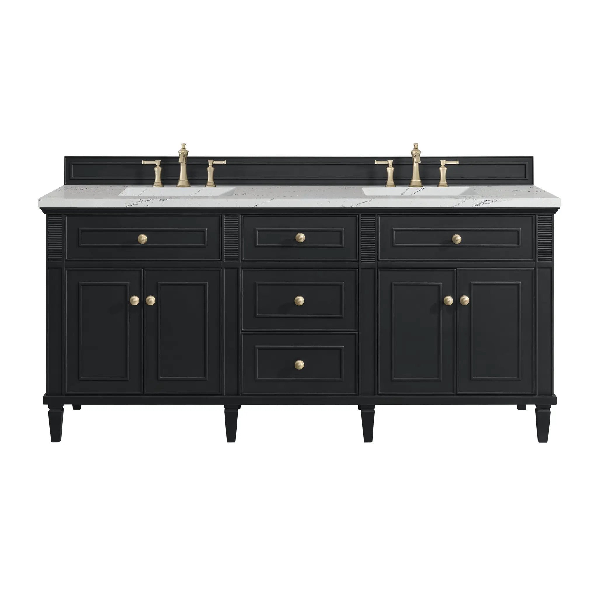 James Martin Lorelai 72" Double Vanity Set - Black Onyx by James Martin Vanities