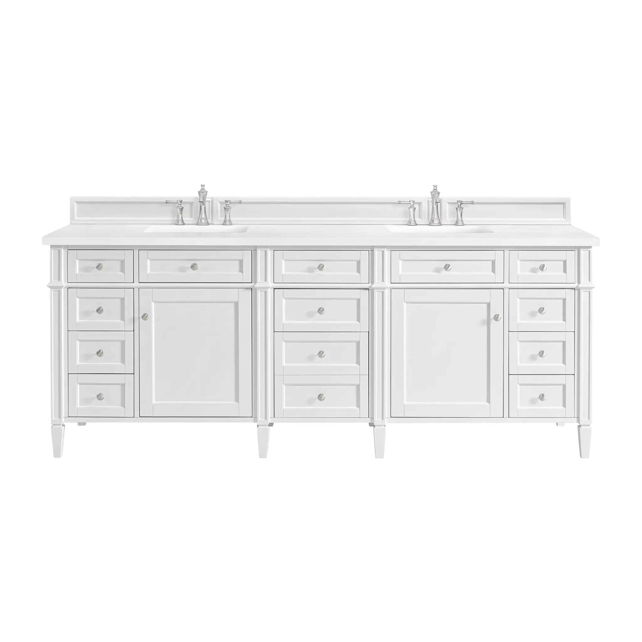 James Martin Brittany 84" Double Vanity Set - Bright White by James Martin Vanities