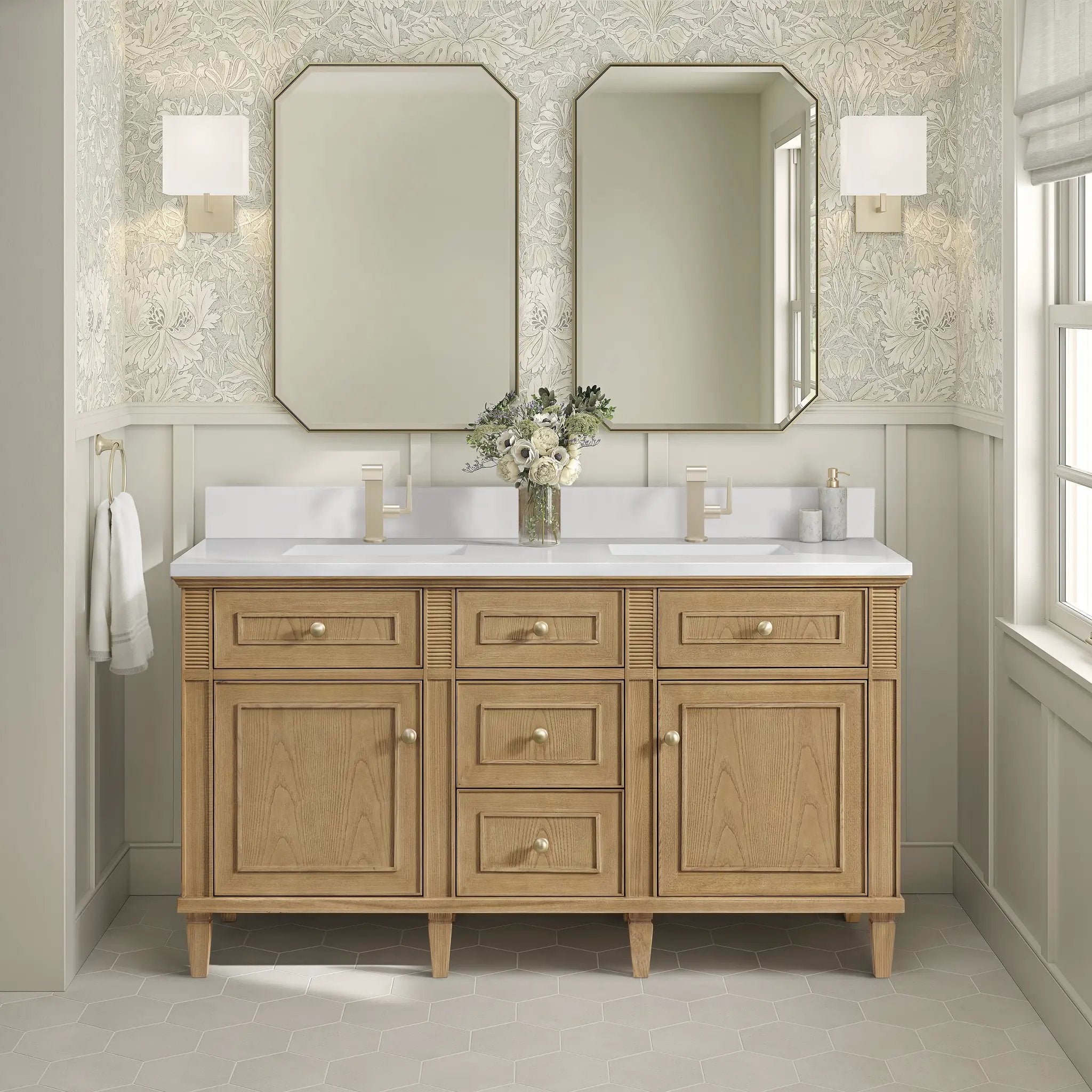 light natural oak vanity