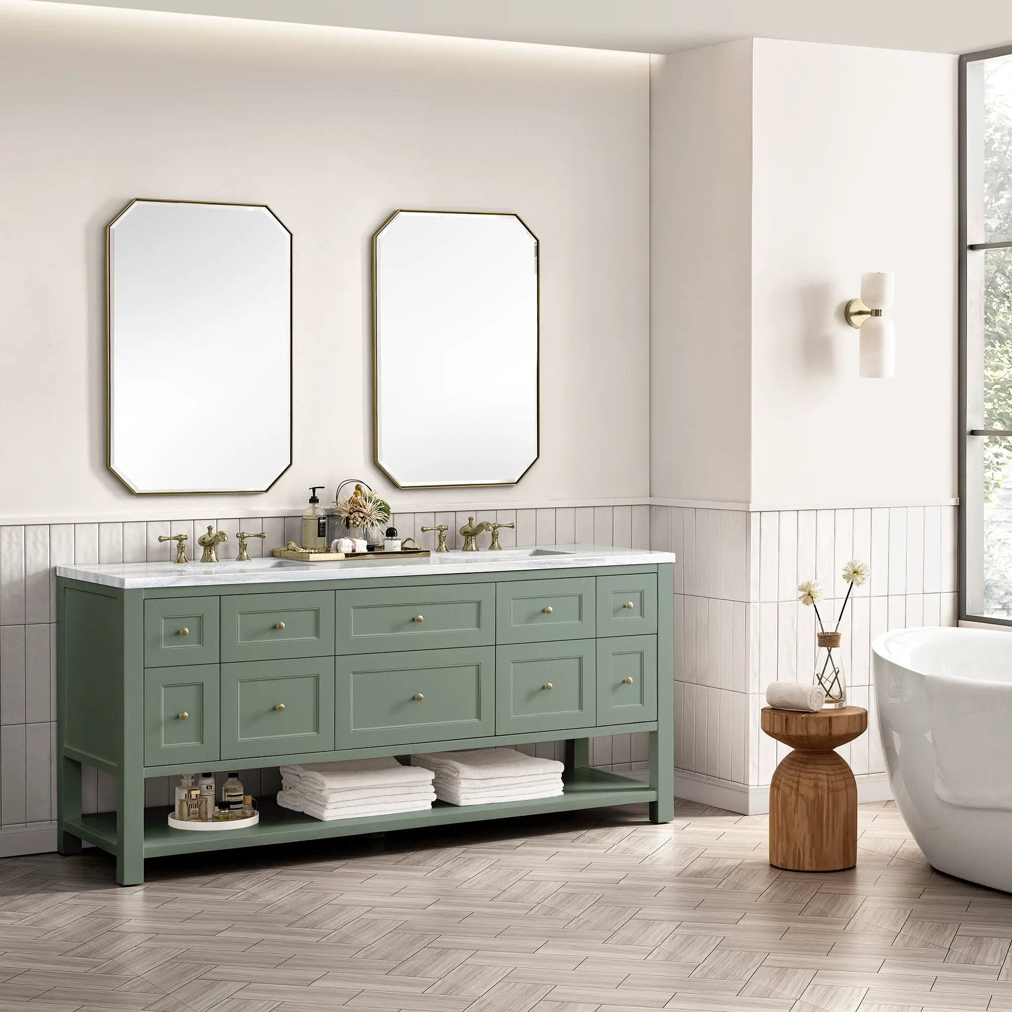smokey celadon vanity