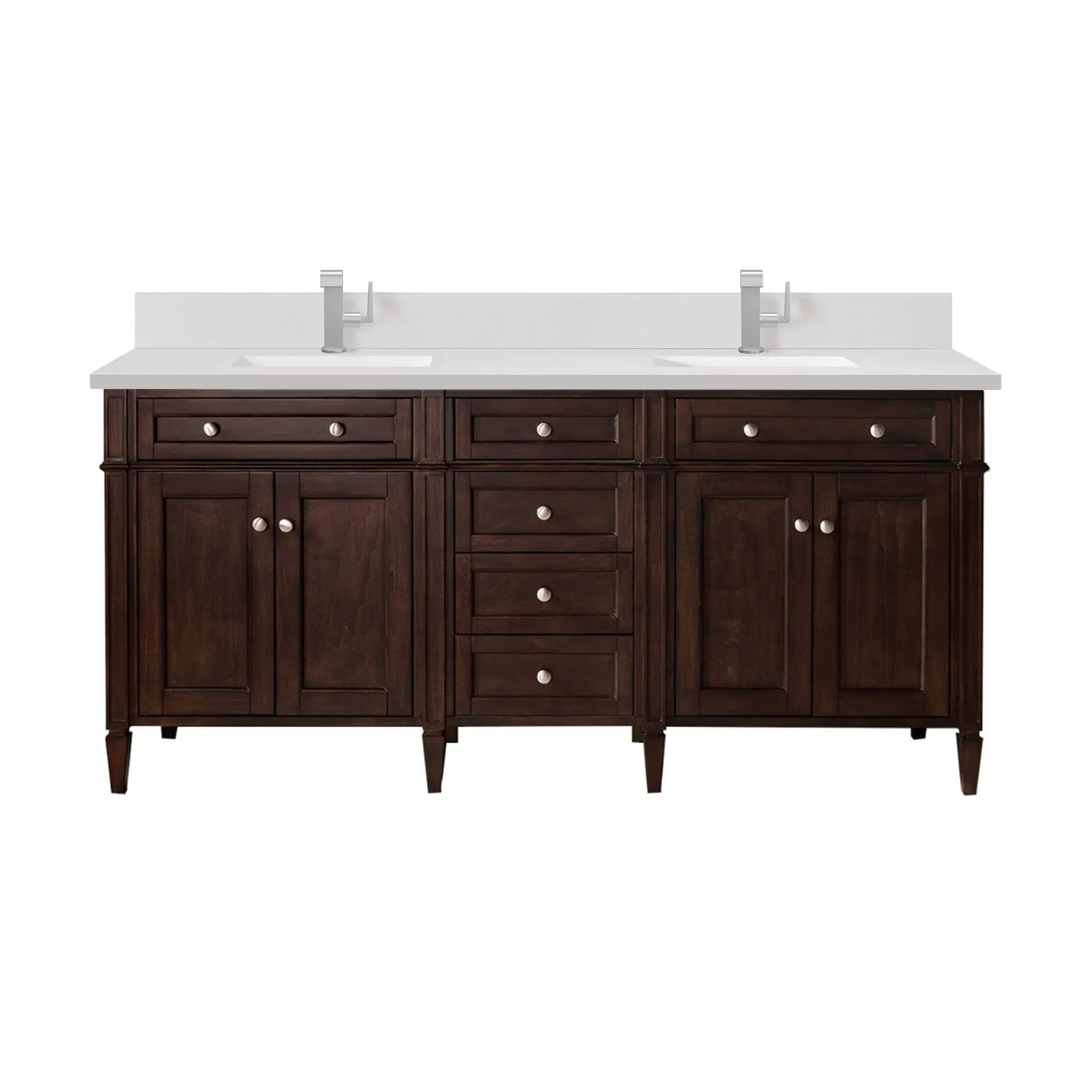 James Martin Brittany 72" Double Vanity Set - Burnished Mahogany by James Martin Vanities