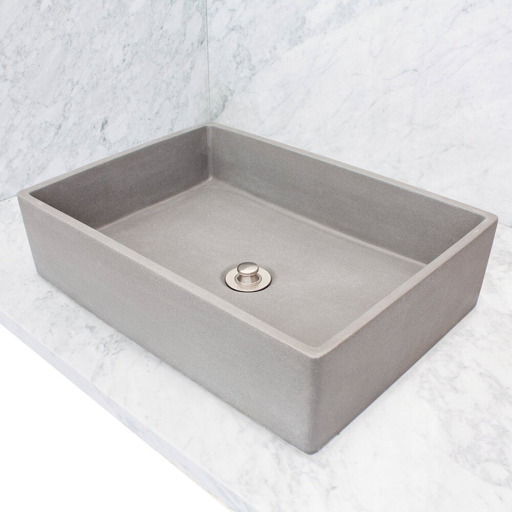 gray concrete sink