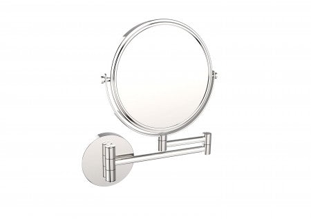 polished chrome round mirror