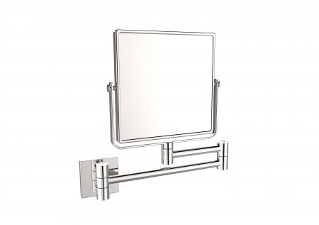 polished chrome square mirror