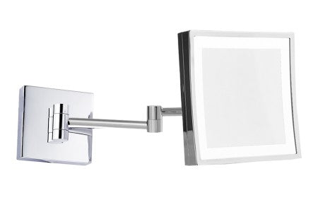 polished chrome square mirror