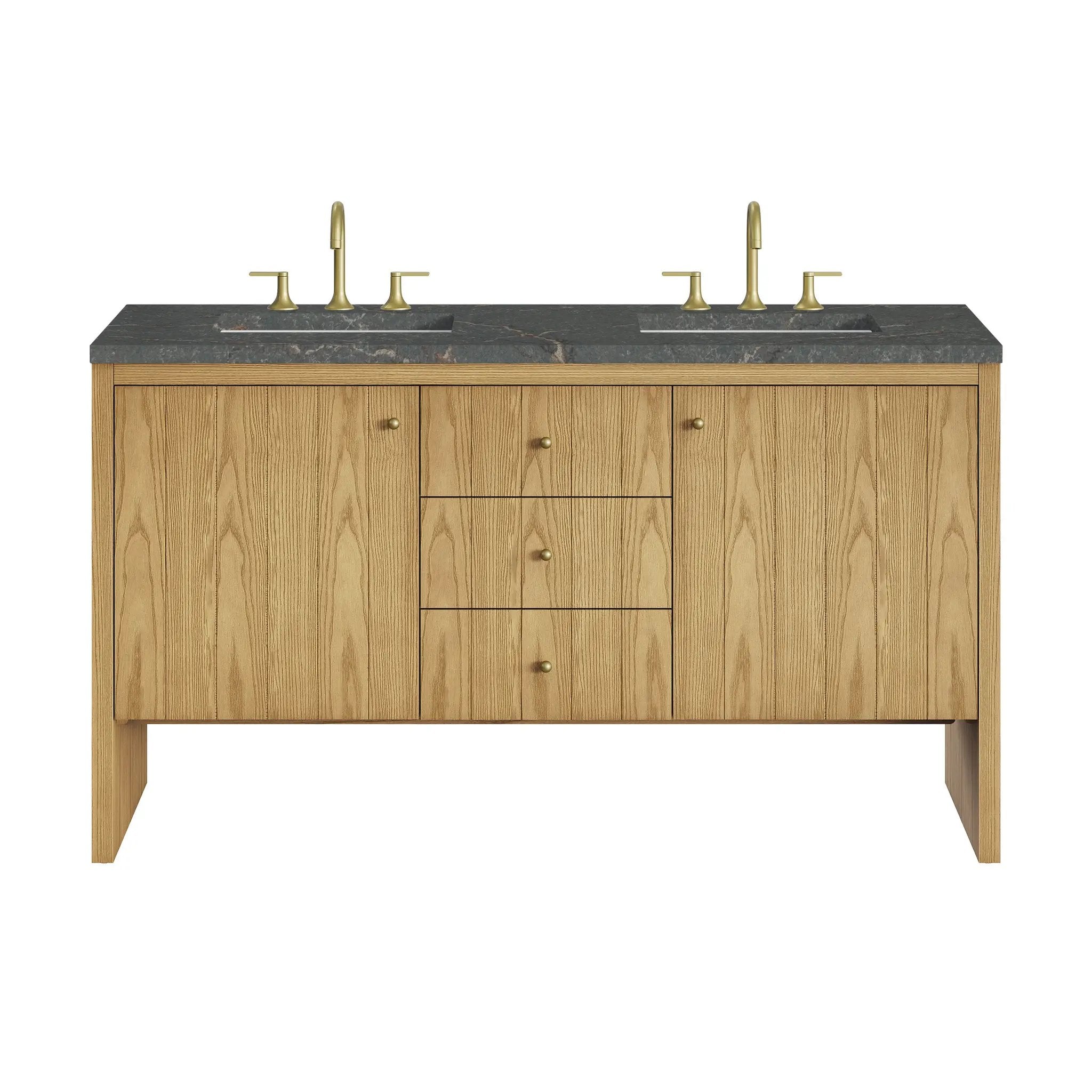 James Martin Hudson 60" Double Vanity Set - Light Natural Oak by James Martin Vanities