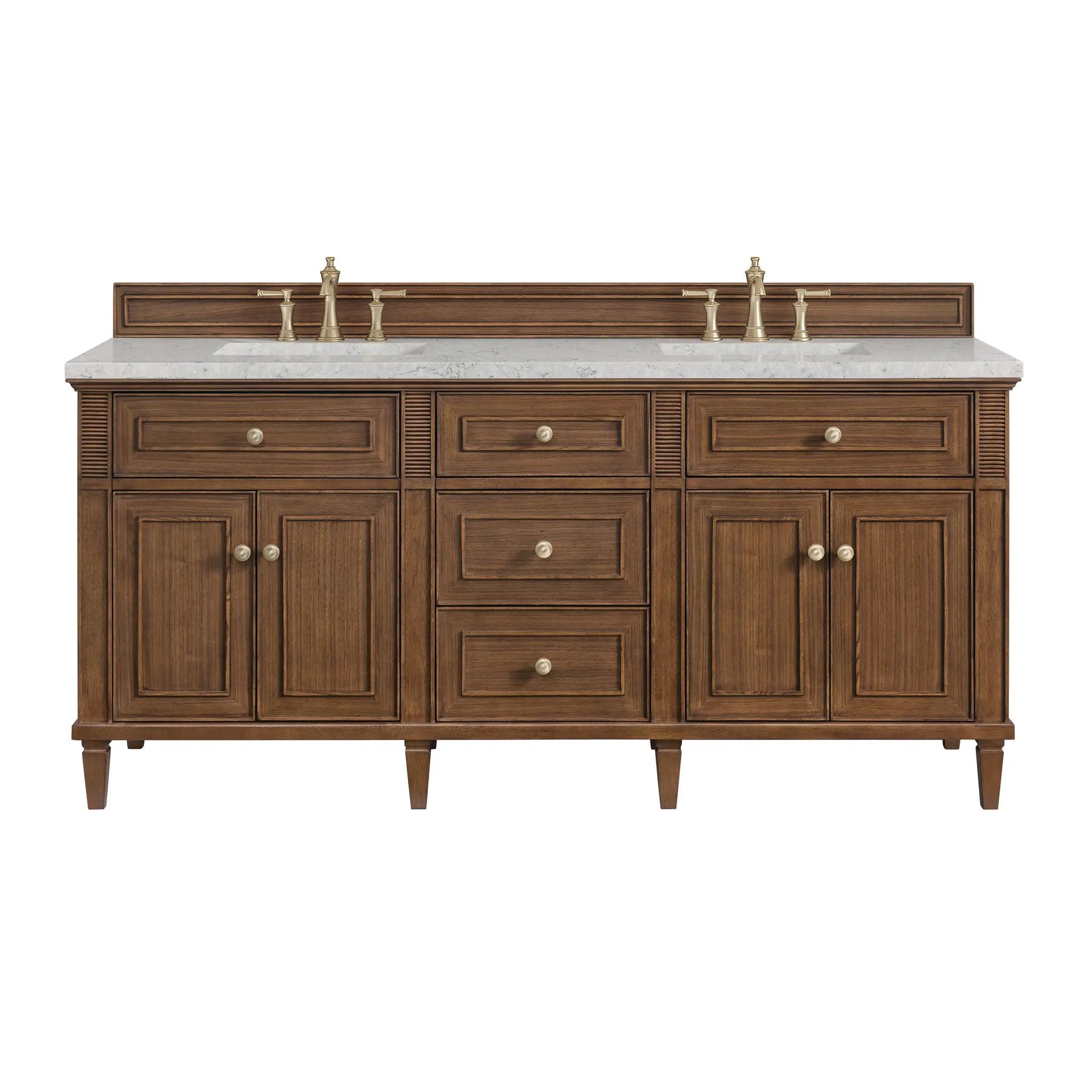 James Martin Lorelai 72" Double Vanity Set - Mid-Century Walnut by James Martin Vanities
