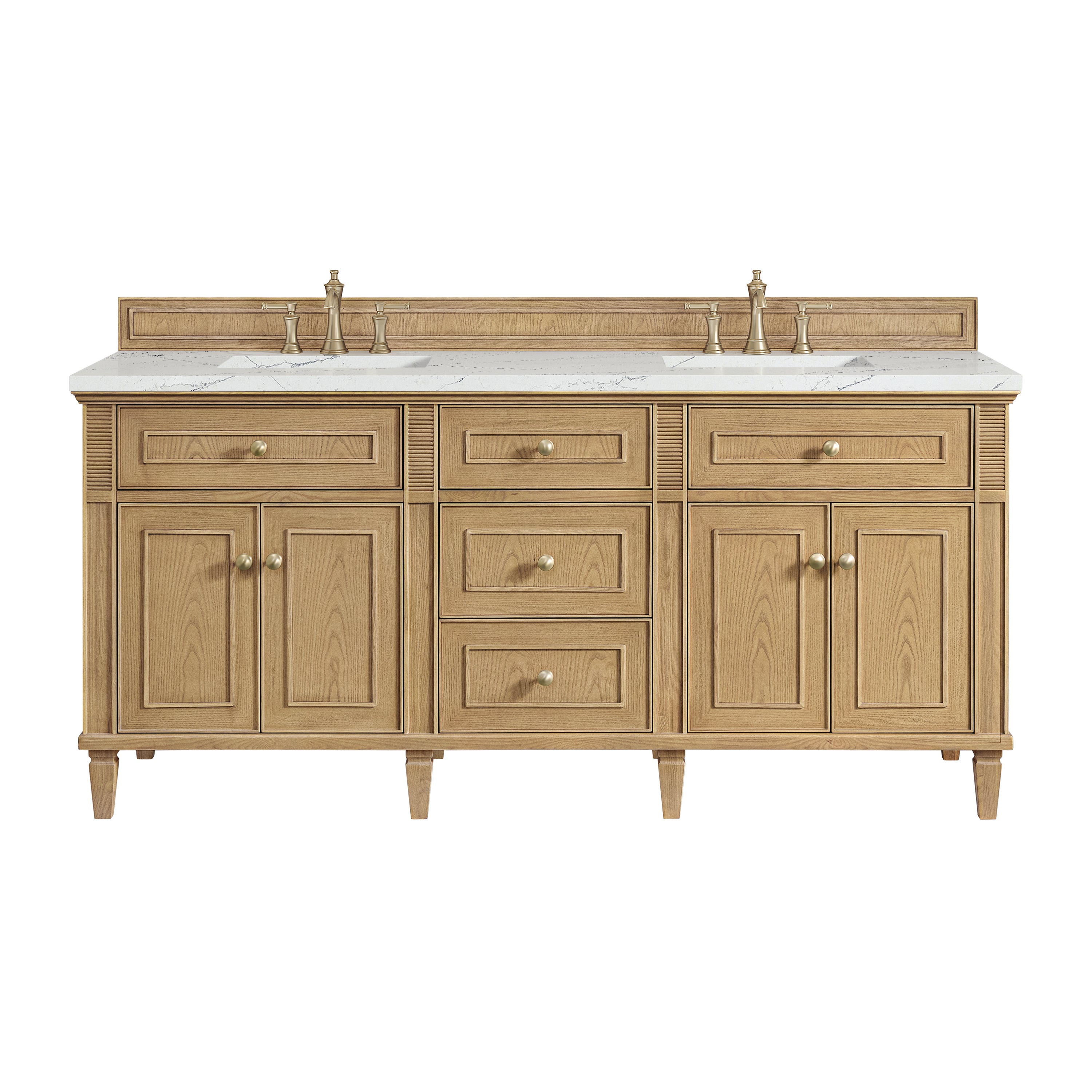 James Martin Vanities Lorelai 72" Double Vanity - Light Natural Oak