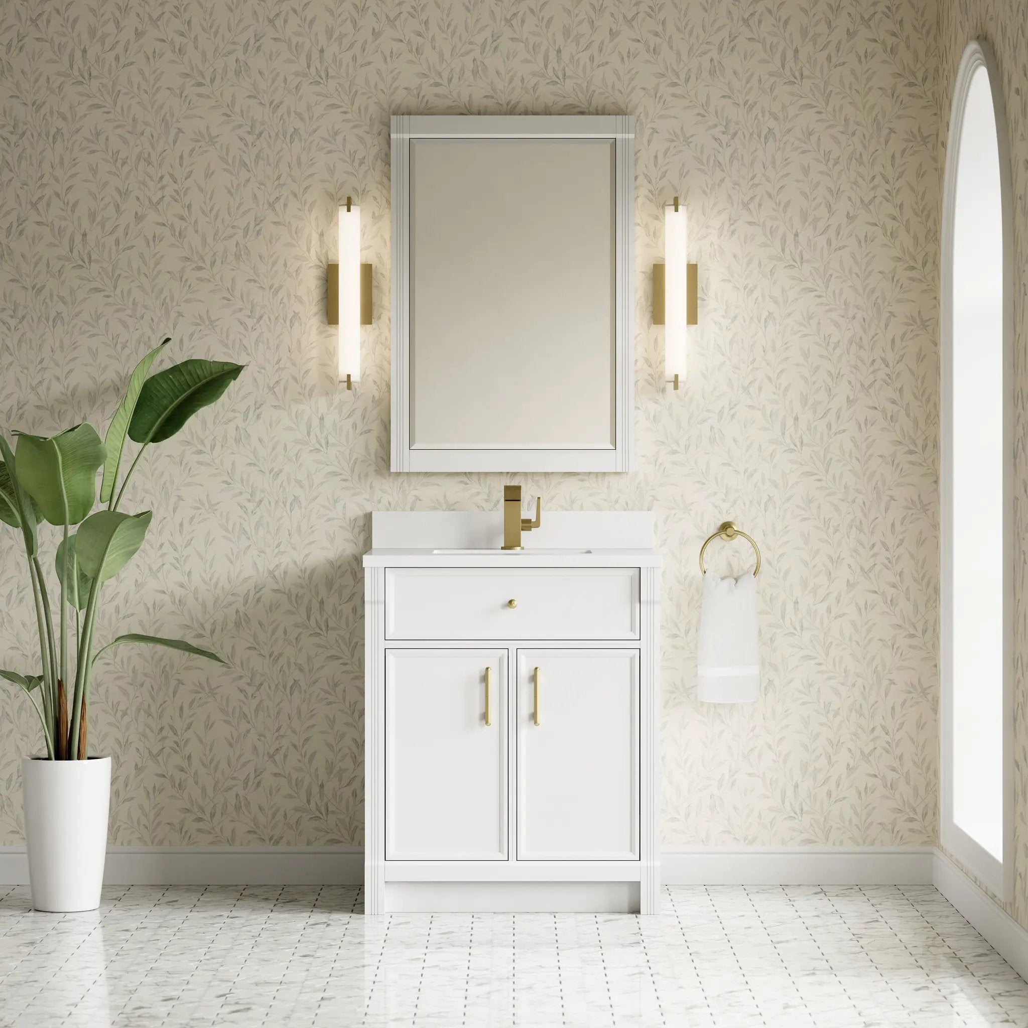 bright white vanity