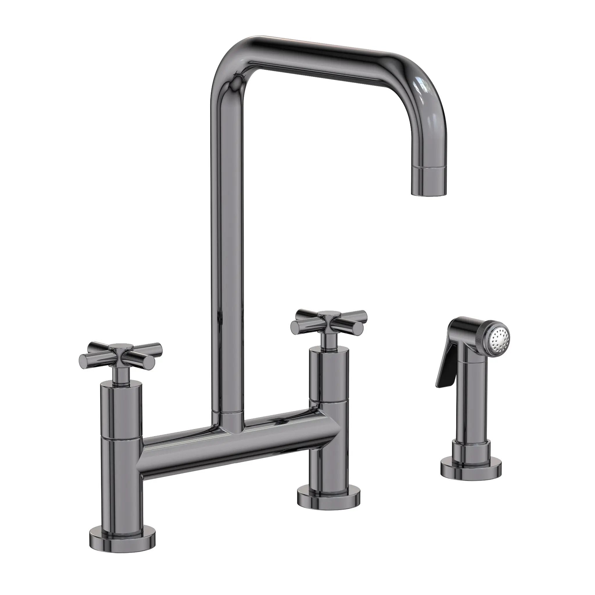 Newport Brass East Square Kitchen Bridge Faucet with Side Spray by Newport Brass