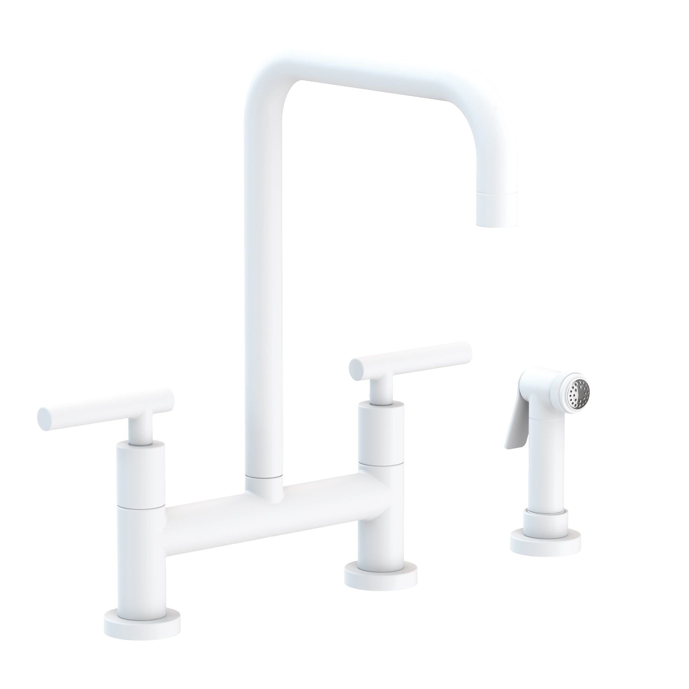 Newport Brass East Square Kitchen Bridge Faucet with Side Spray