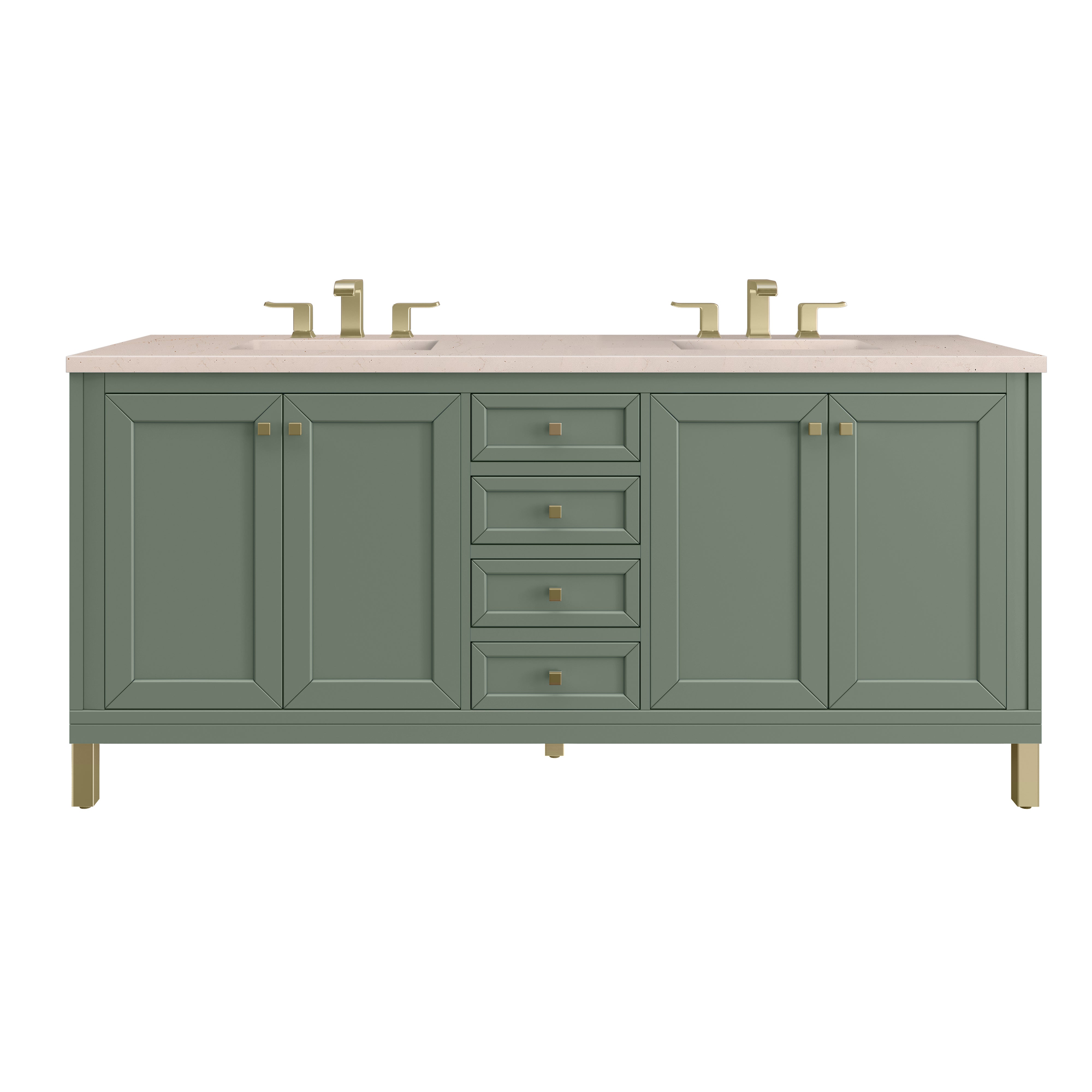 James Martin Vanities Chicago 72" Double Vanity - Smokey Celadon
