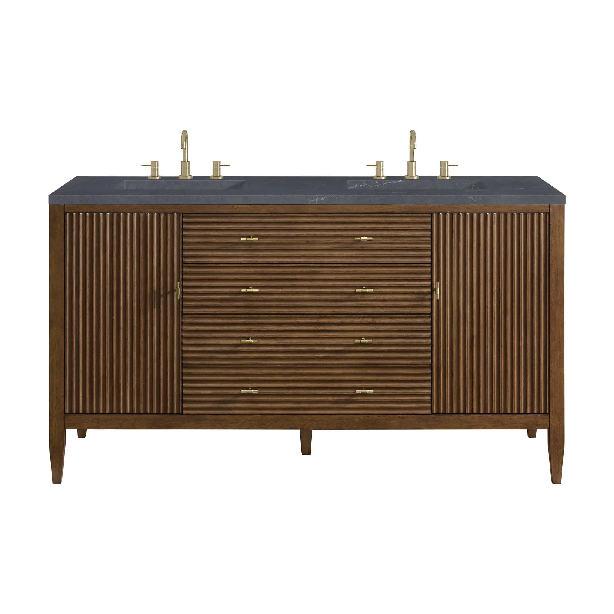 James Martin Myrrin 60" Double Vanity Set - Mid Century Walnut by James Martin Vanities