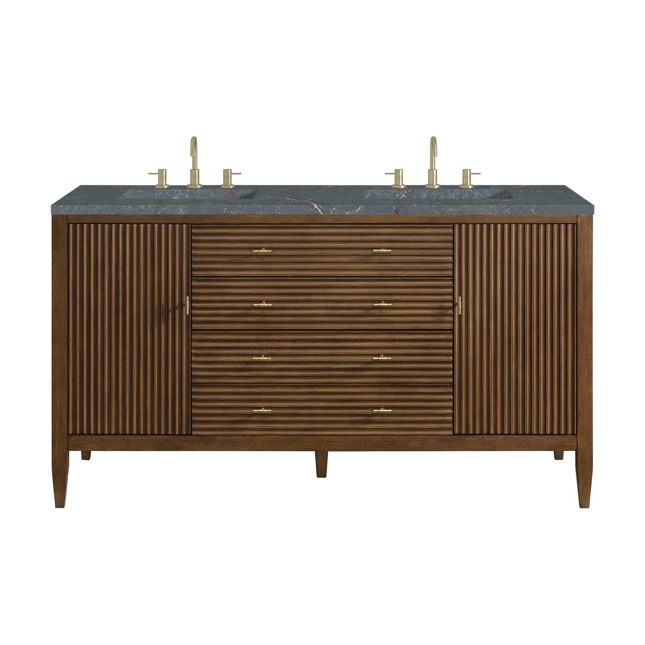 James Martin Myrrin 60" Double Vanity Set - Mid Century Walnut by James Martin Vanities