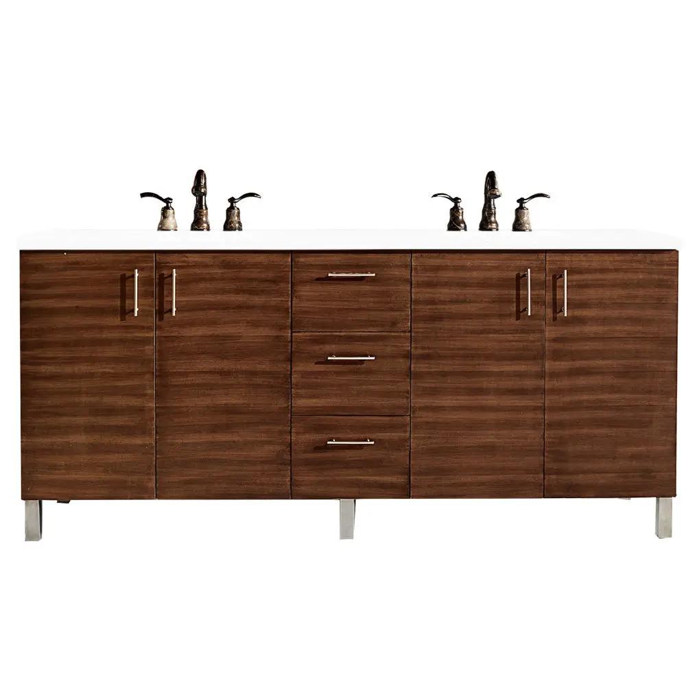 James Martin Metropolitan 72" Double Vanity Set - American Walnut by James Martin Vanities