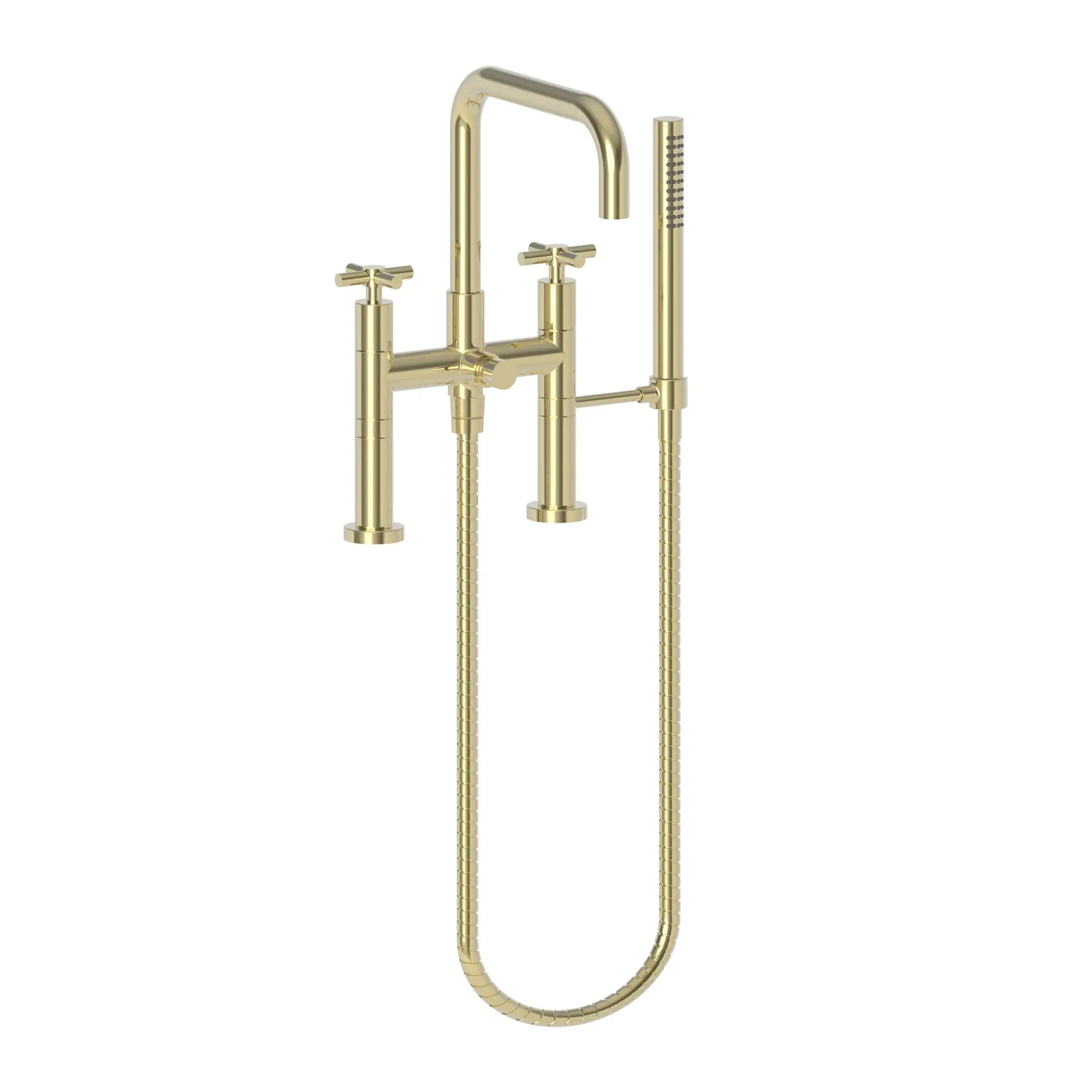 Newport Brass East Square Exposed Tub & Hand Shower Set - Deck Mount by Newport Brass
