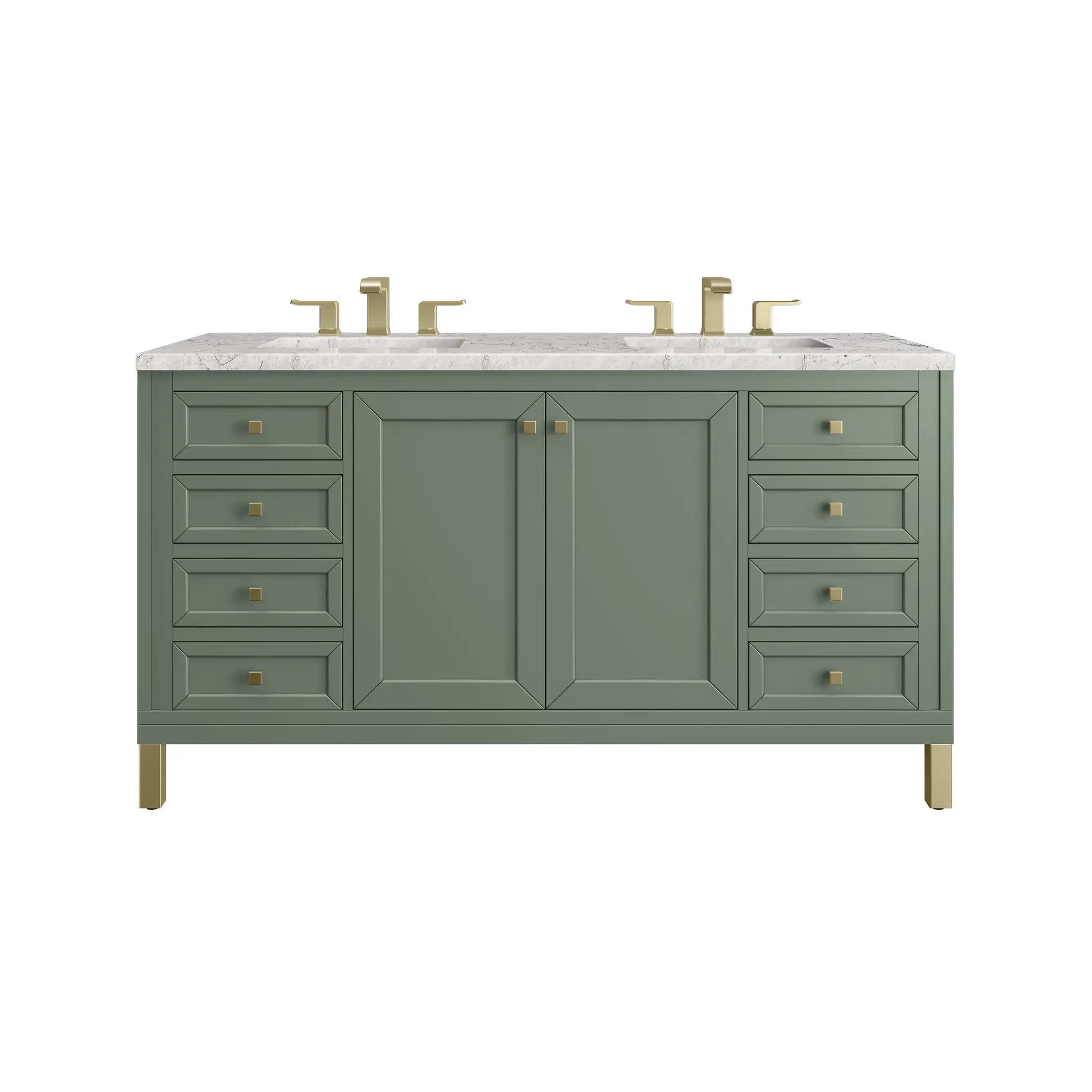 James Martin Chicago 60" Double Vanity Set - Smokey Celadon by James Martin Vanities