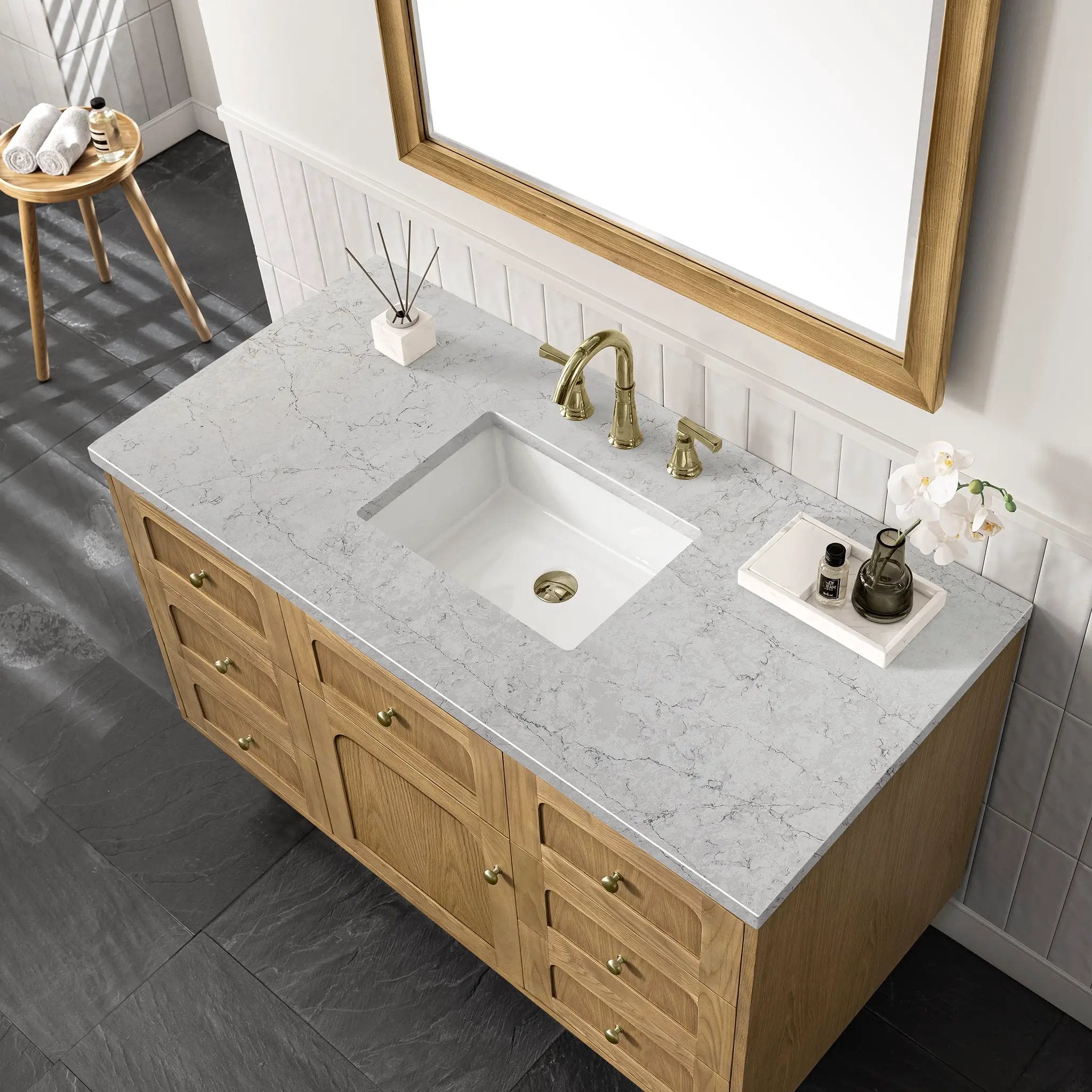 light natural oak vanity