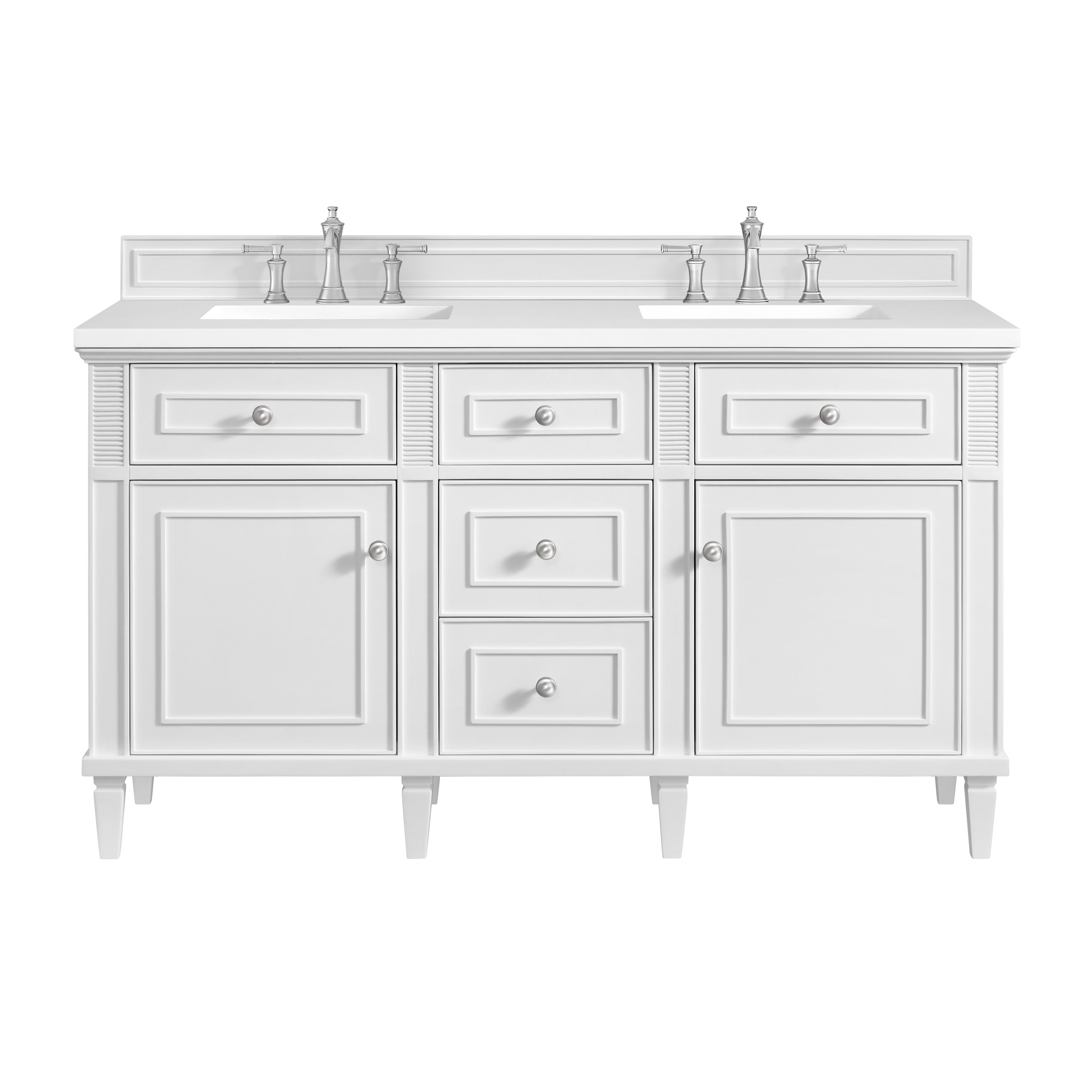 James Martin Vanities Lorelai 60" Double Vanity - Bright White