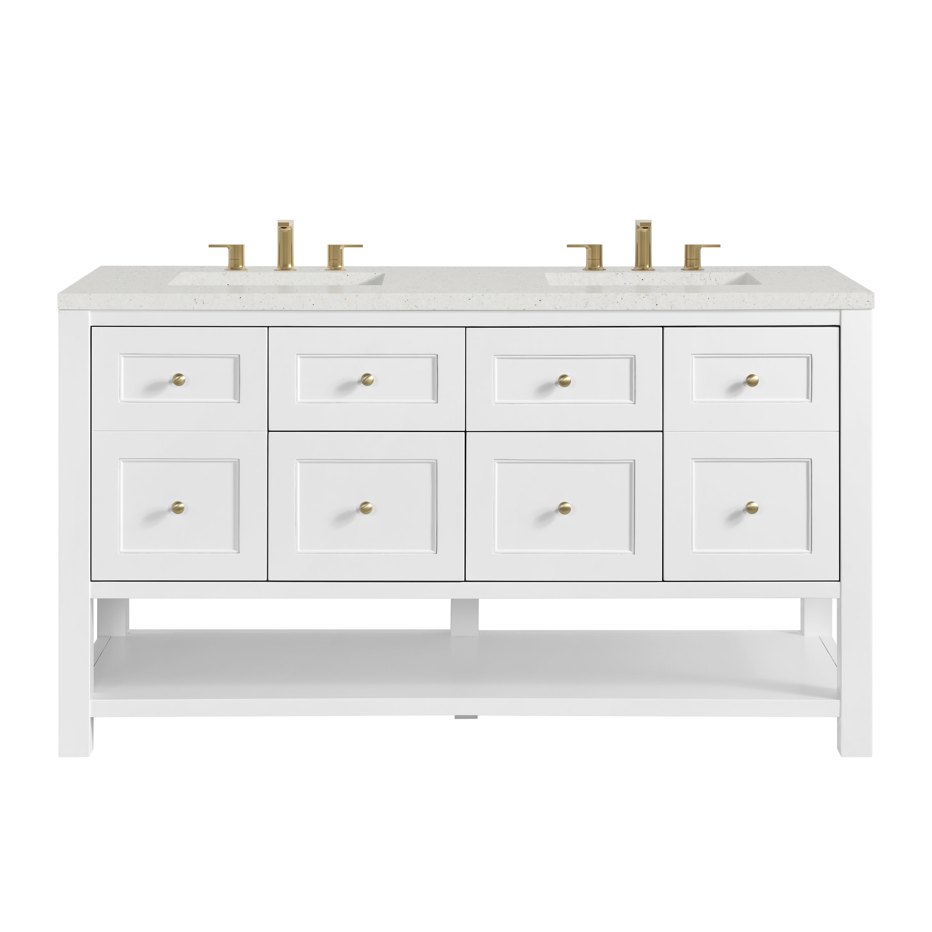 James Martin Vanities Breckenridge 60" Double Vanity - Bright White