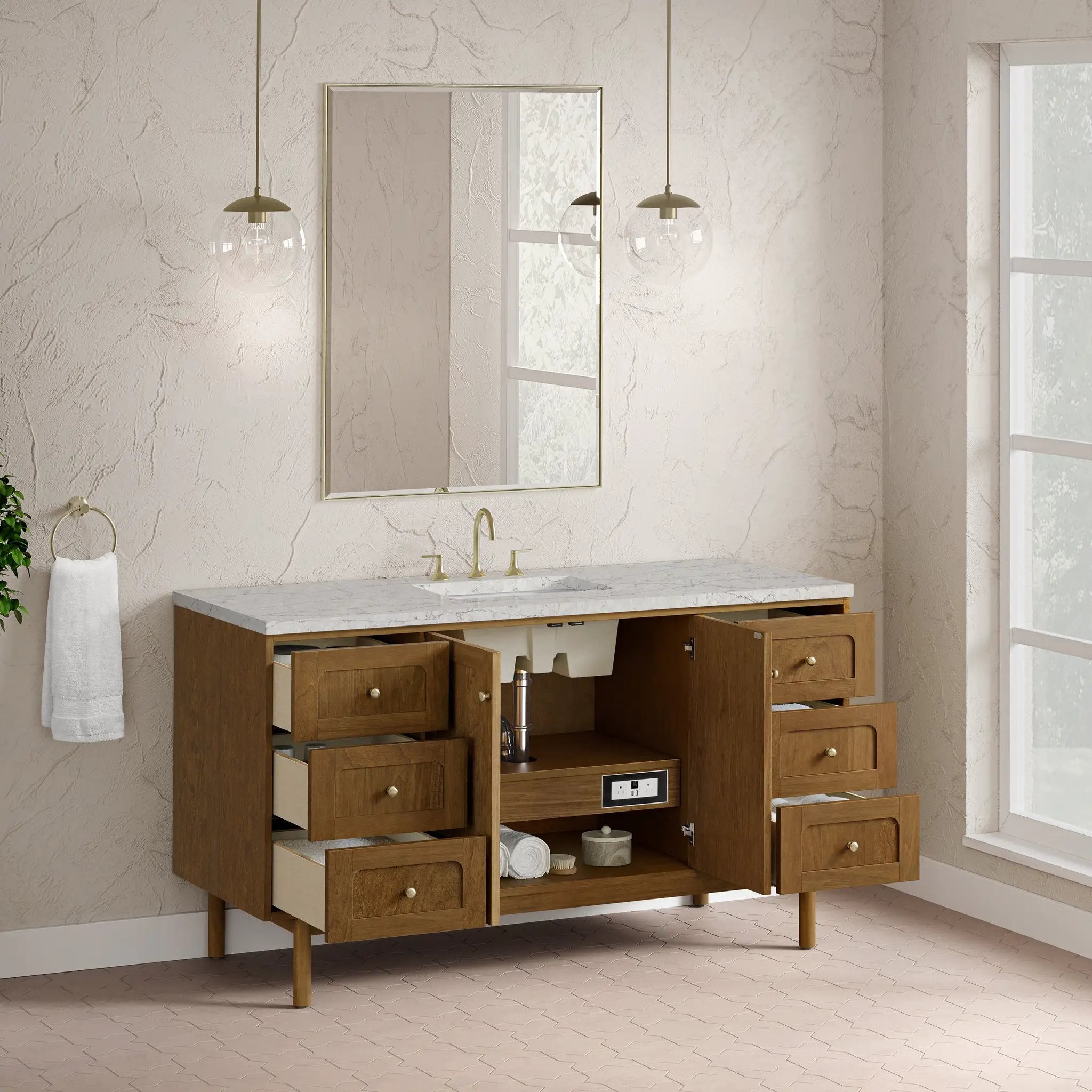 honey oak vanity