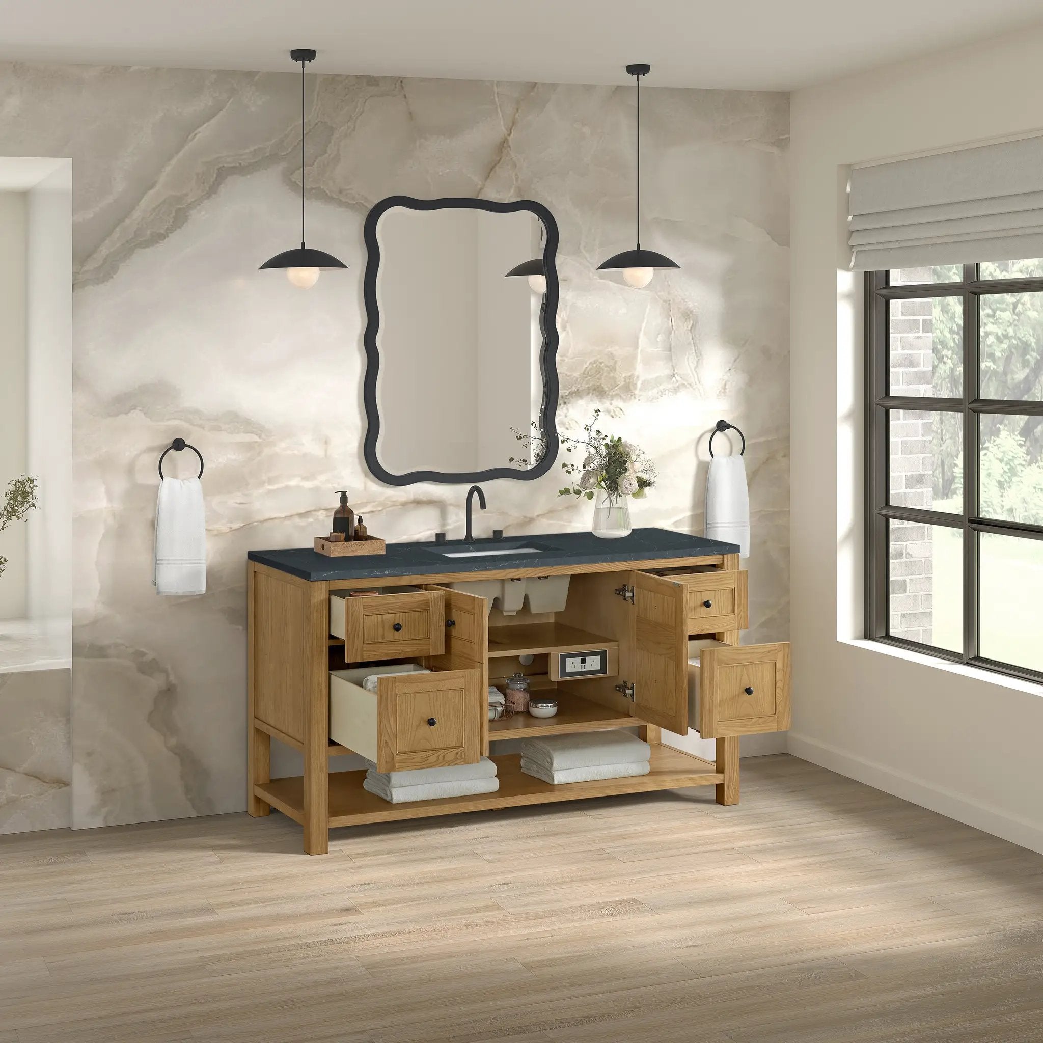 light natural oak vanity