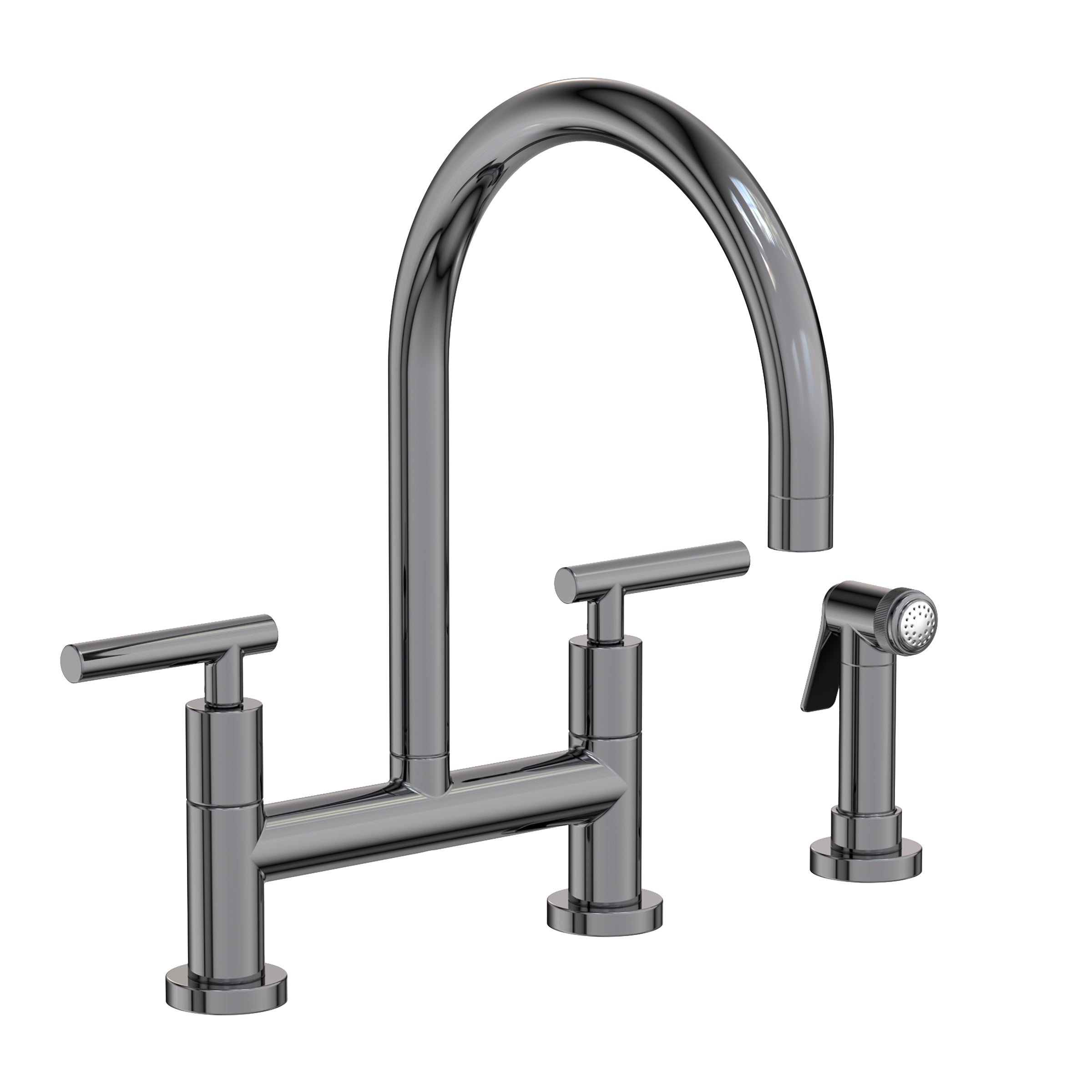 Newport Brass East Linear Kitchen Bridge Faucet with Side Spray