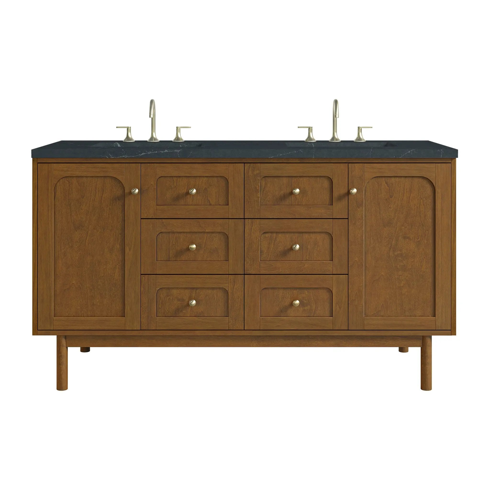 James Martin Laurent 60" Double Vanity Set - Honey Oak by James Martin Vanities