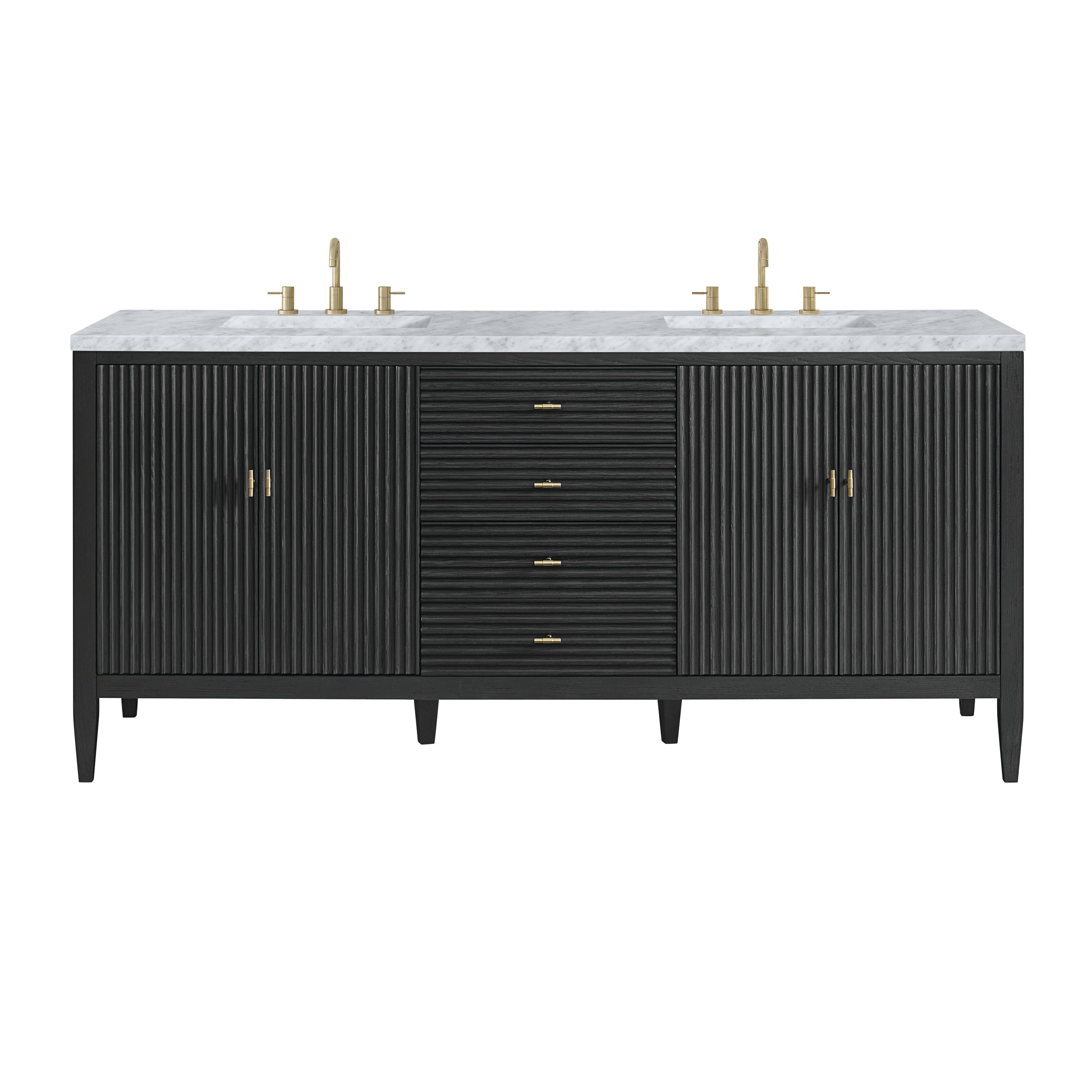 James Martin Vanities Myrrin 72" Double Vanity - Carbon Oak