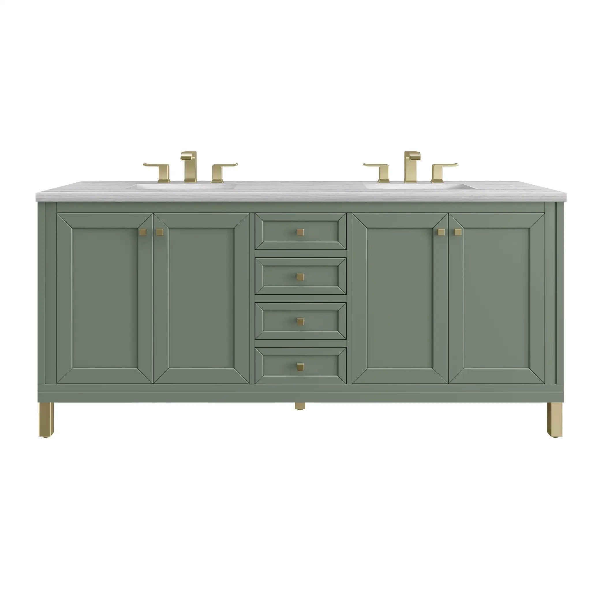 James Martin Chicago 72" Double Vanity Set - Smokey Celadon by James Martin Vanities